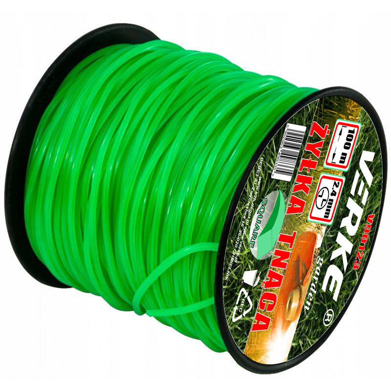 ŻYŁKA TNĄCA KOSY SPALINOWEJ PODKASZARKI WYKASZARKI KWADRAT 2,4mm 100m MOCNA | V90123 | 5902963498335