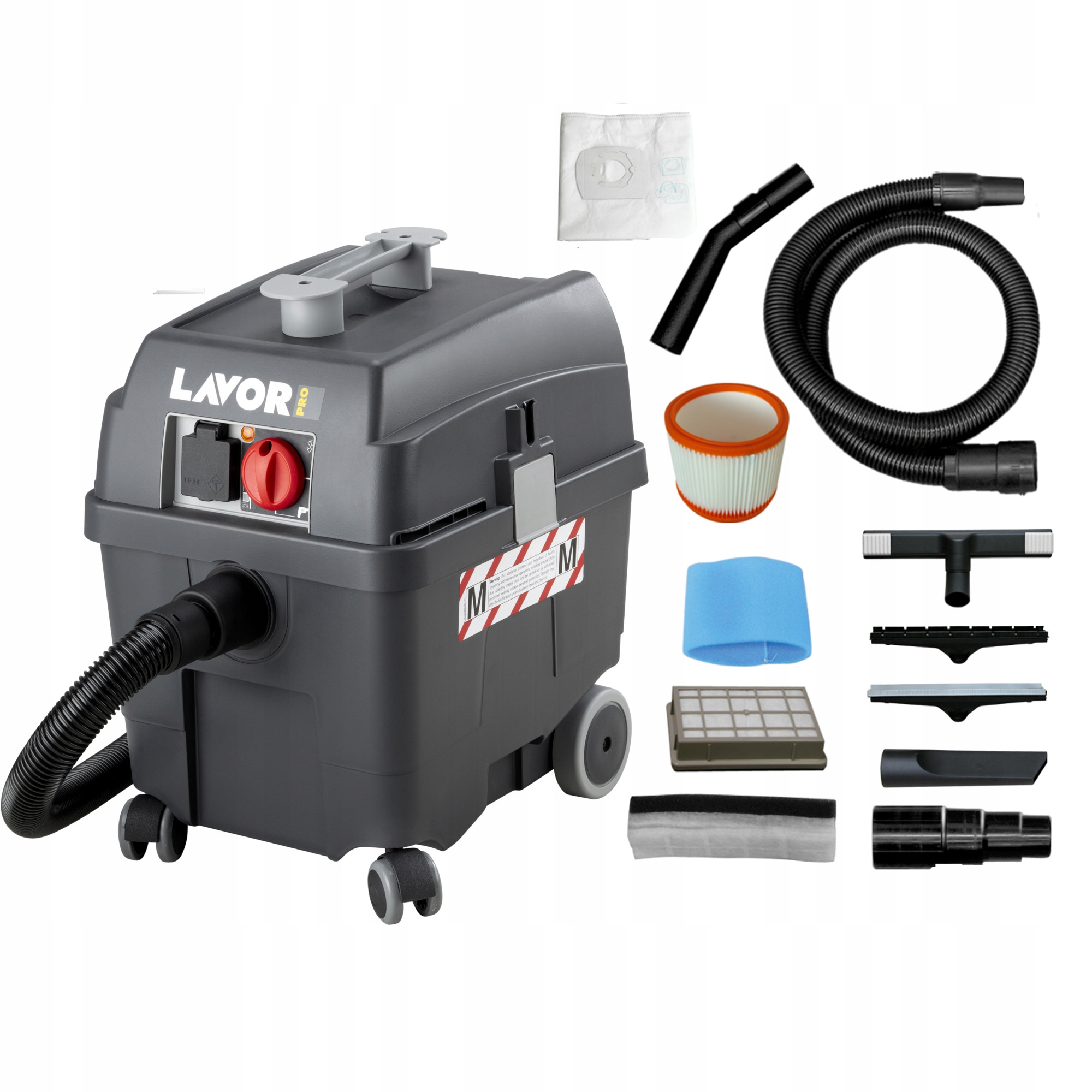 MOCNY ODKURZACZ PRZEMYSŁOWY SUCHO MOKRO LAVOR PRO WORKER EM GNIAZDKO POPIÓŁ | 0.052.0004 | 8013298041190