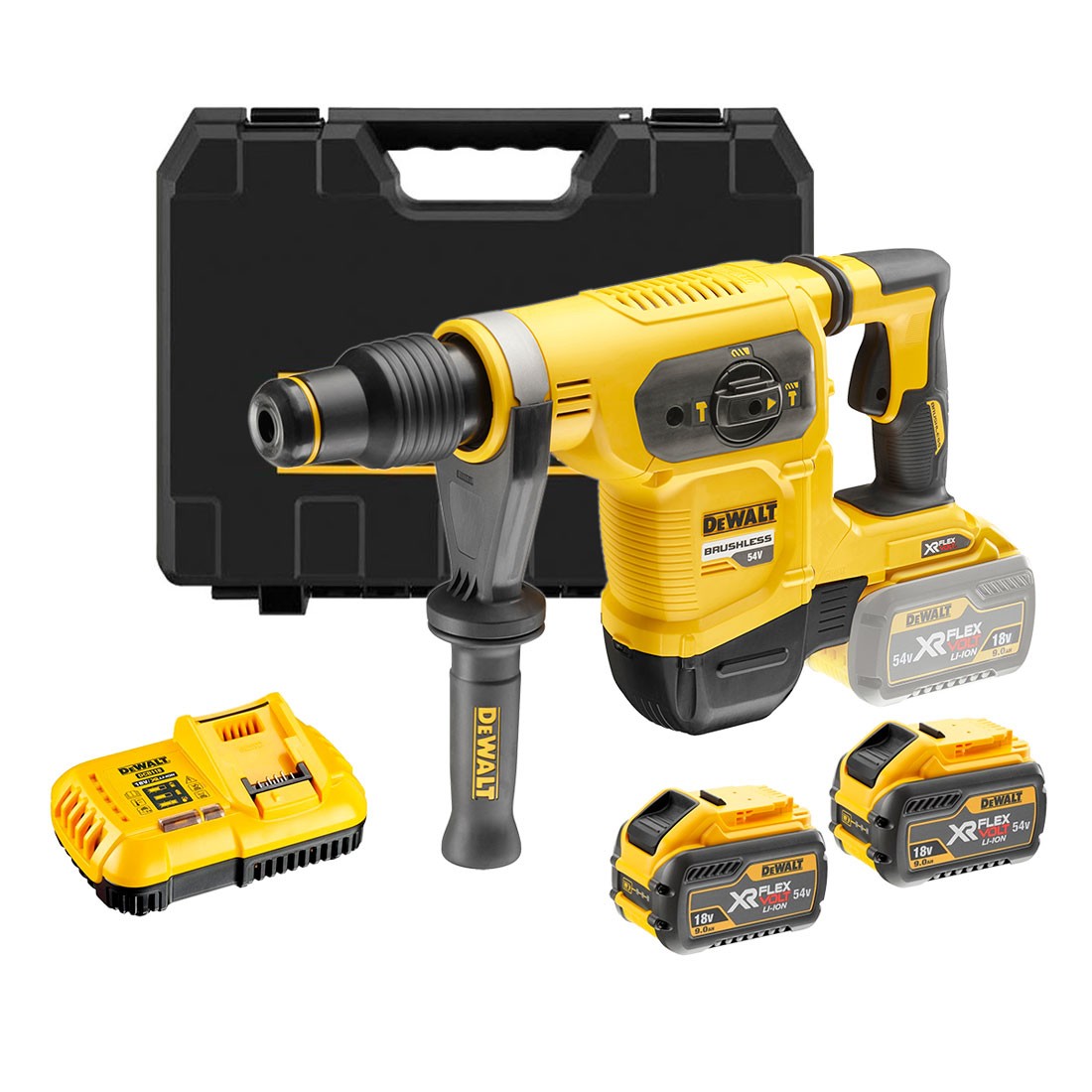 MŁOTOWIERTARKA AKUMULATOROWA MŁOT UDAROWY SDS-MAX DEWALT DCH481X2 2x9,0Ah | DCH481X2-QW | 5035048648995