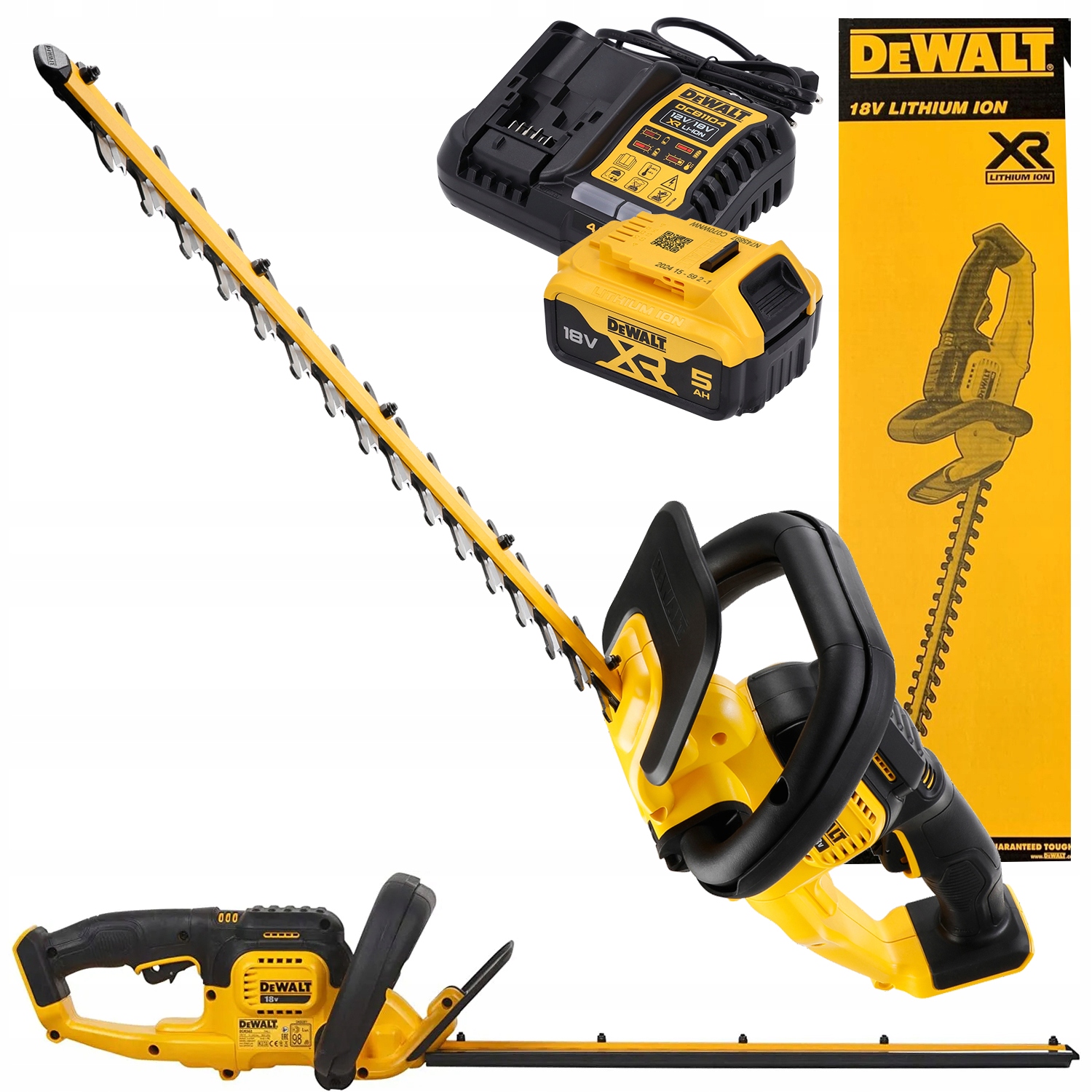 NOŻYCE AKUMULATOROWE DO ŻYWOPŁOTU DEWALT DCMHT563P1-QW 1x5,0Ah 18V 550mm | DCMHT563P1-QW | 5035048728840