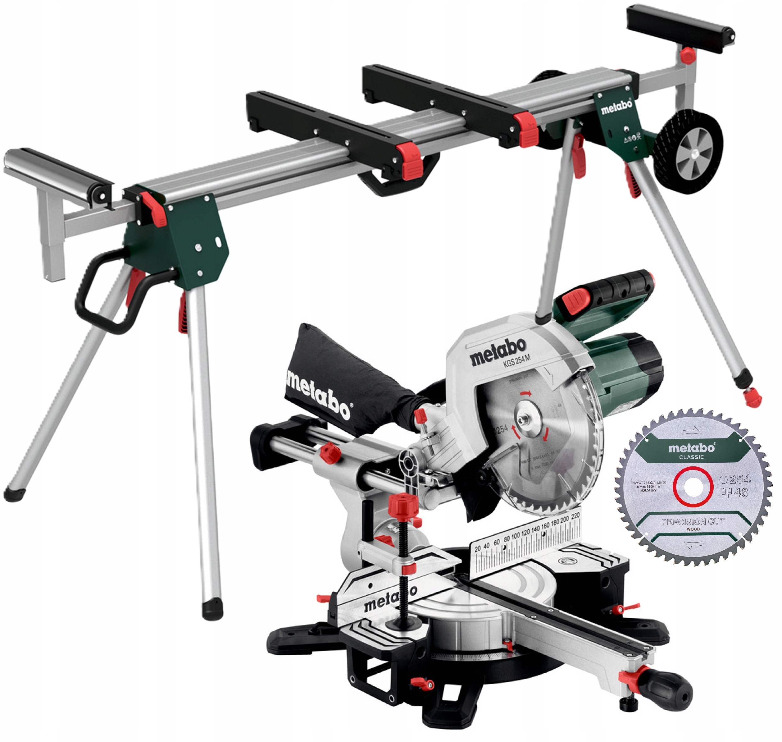 PIŁA UKOŚNICA KAPÓWKA PILARKA UKOSOWA METABO KGS 254 M 254mm + STÓŁ KSU 401 | 613254000+629006000 | 40617922181924007430302243