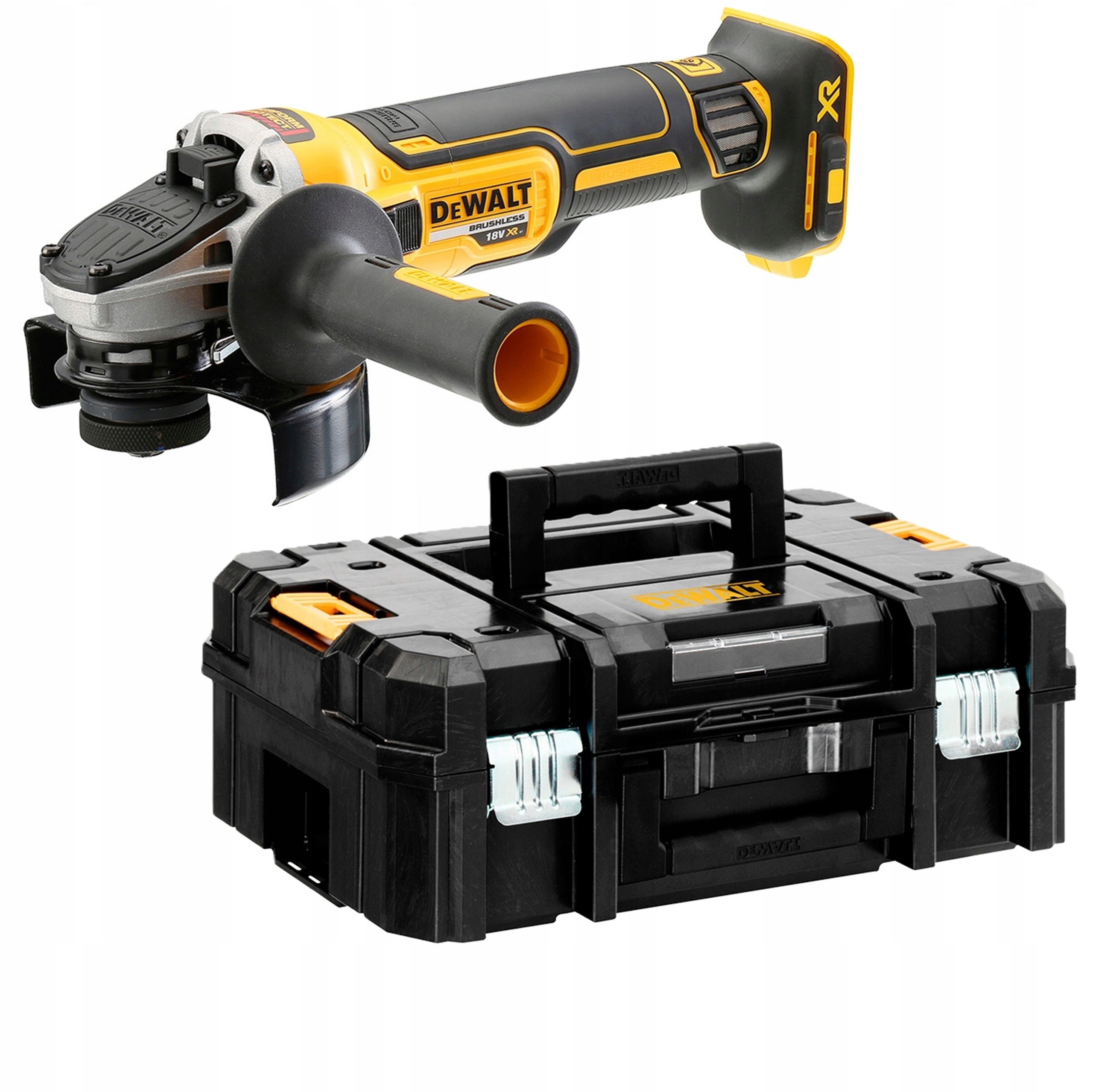 SZLIFIERKA KĄTOWA AKUMULATOROWA DEWALT DCG405NT 125mm 18V + WALIZKA | DCG405NT-XJ | 5035048665541