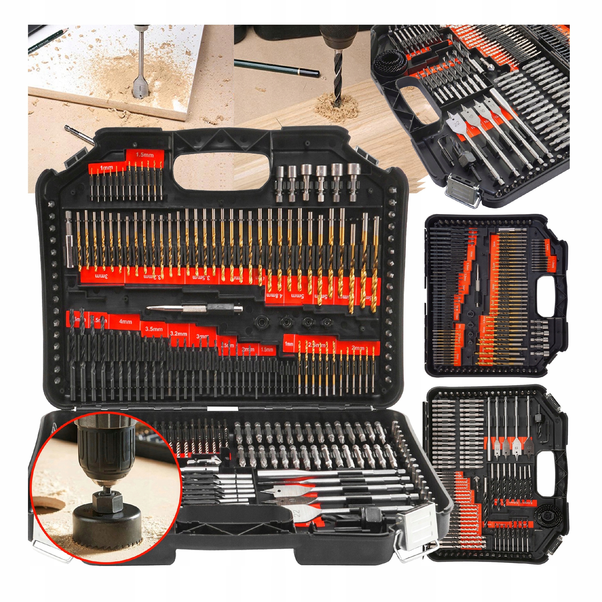 ZESTAW KOMPLET WIERTEŁ NASADEK BITÓW OTWORNIC WIERTŁA BITY OTWORNICE 246 EL | V39206 | 5908224740021