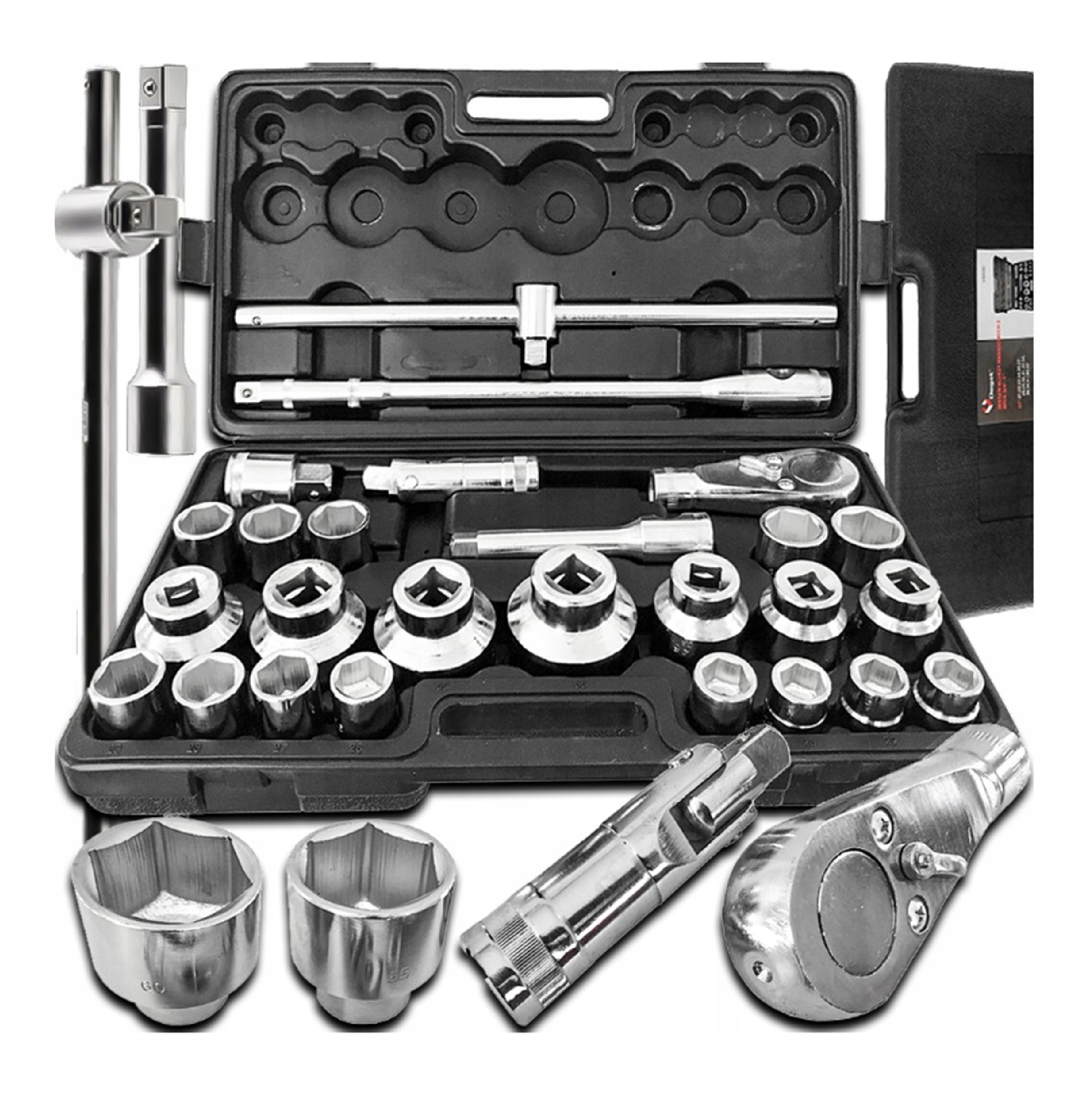 ZESTAW KLUCZY NASADOWYCH 3/4 1 CAL KLUCZE NASADOWE 26 EL DUŻE TIR KUTE CRV | V39080 | 5902963494634