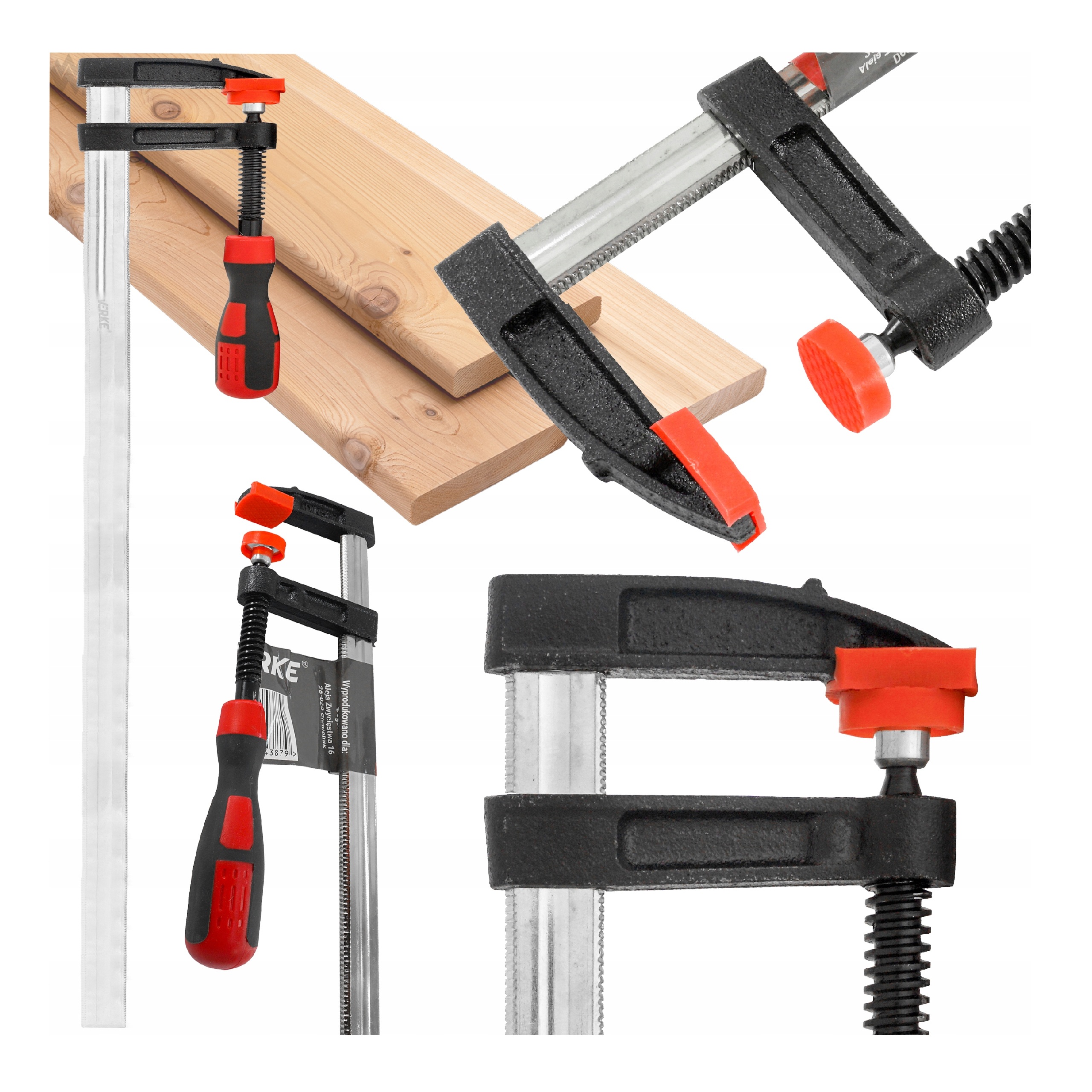 ŚCISK STOLARSKI DO DREWNA ZACISK UCHWYT 800x120mm TYP F WARSZTATOWY STALOWY | V86578 | 5908224743923