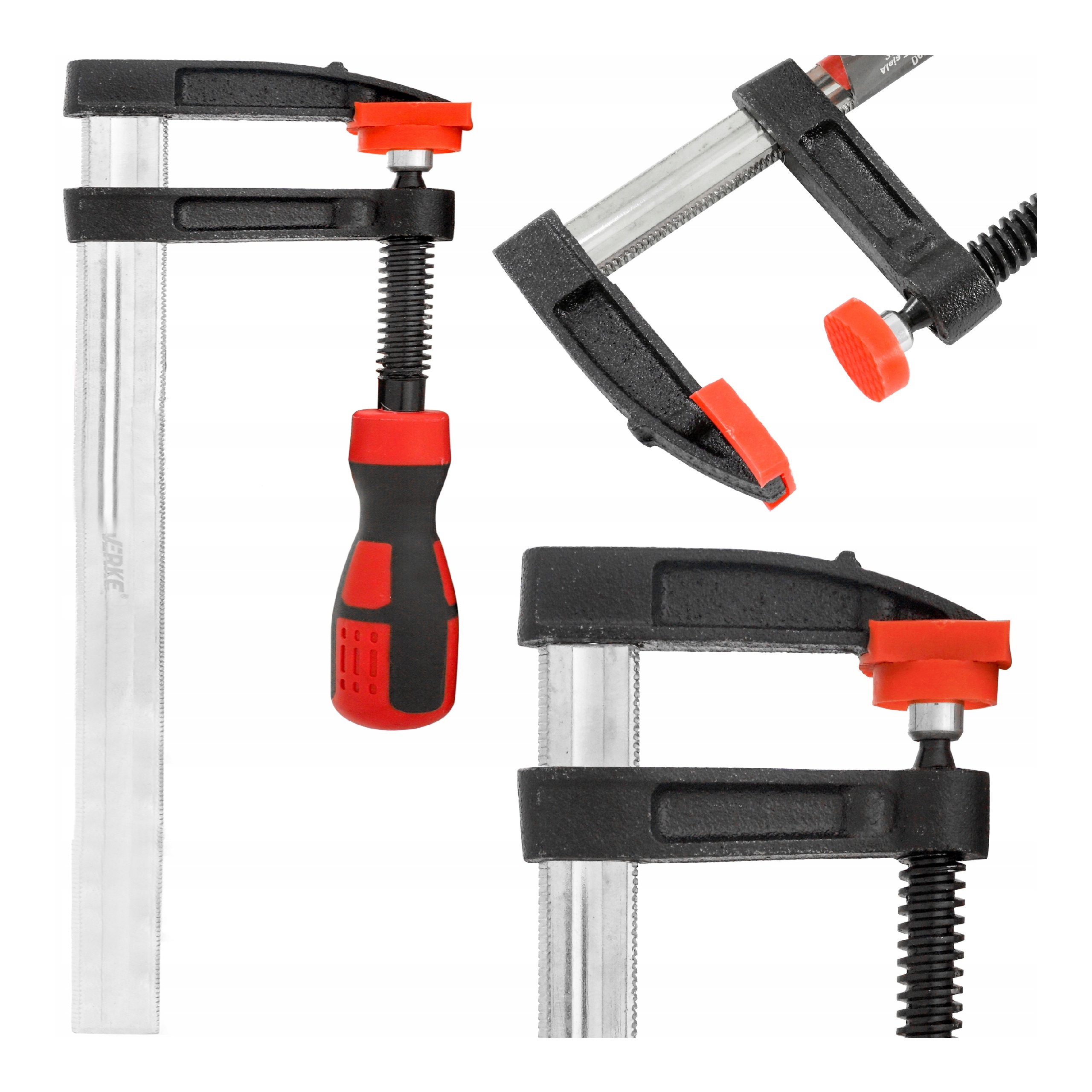 ŚCISK STOLARSKI DO DREWNA ZACISK UCHWYT 300x120mm TYP F WARSZTATOWY STALOWY | V86576 | 5908224743909