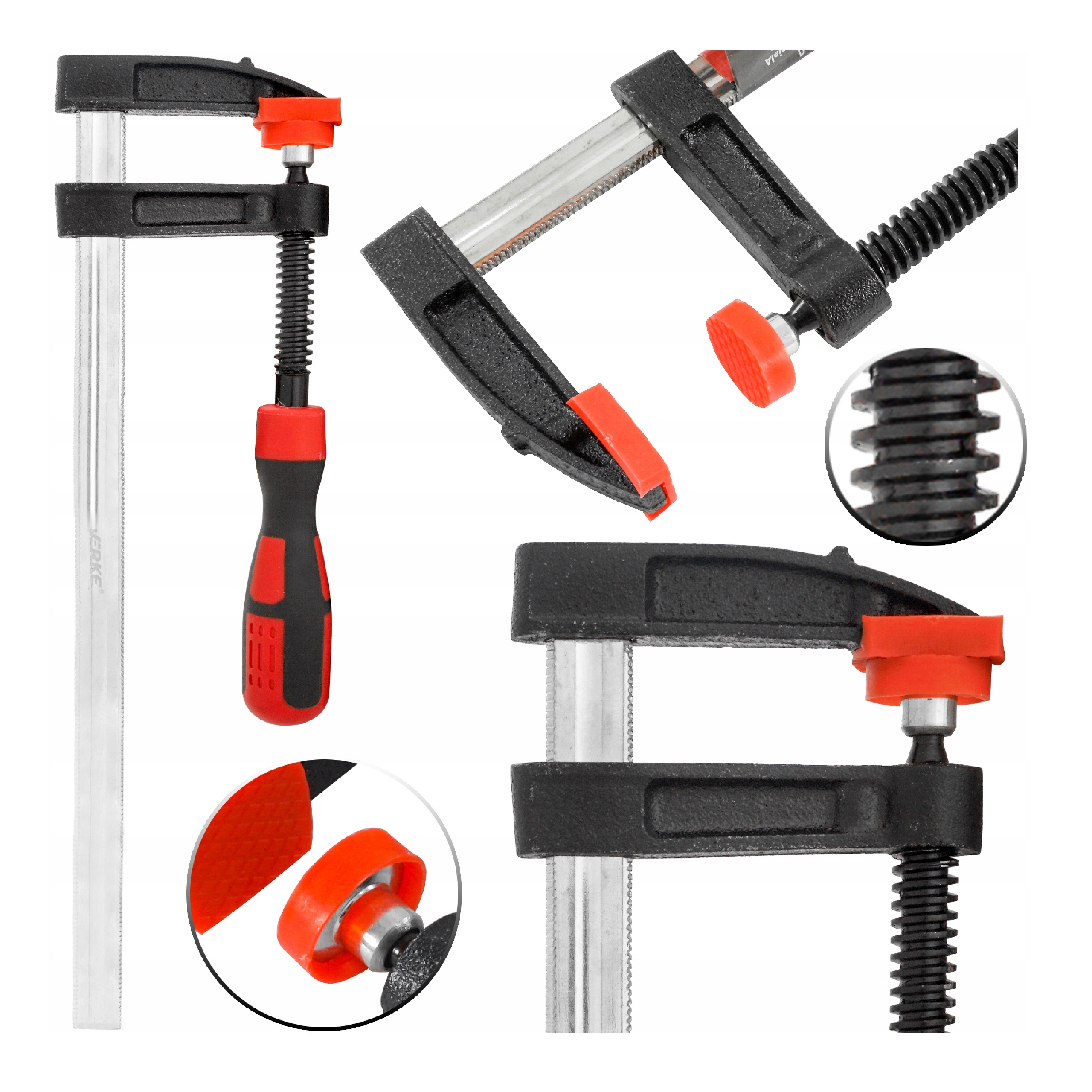 ŚCISK STOLARSKI DO DREWNA ZACISK UCHWYT 250x50mm TYP F WARSZTATOWY STALOWY | V86574 | 5908224743886