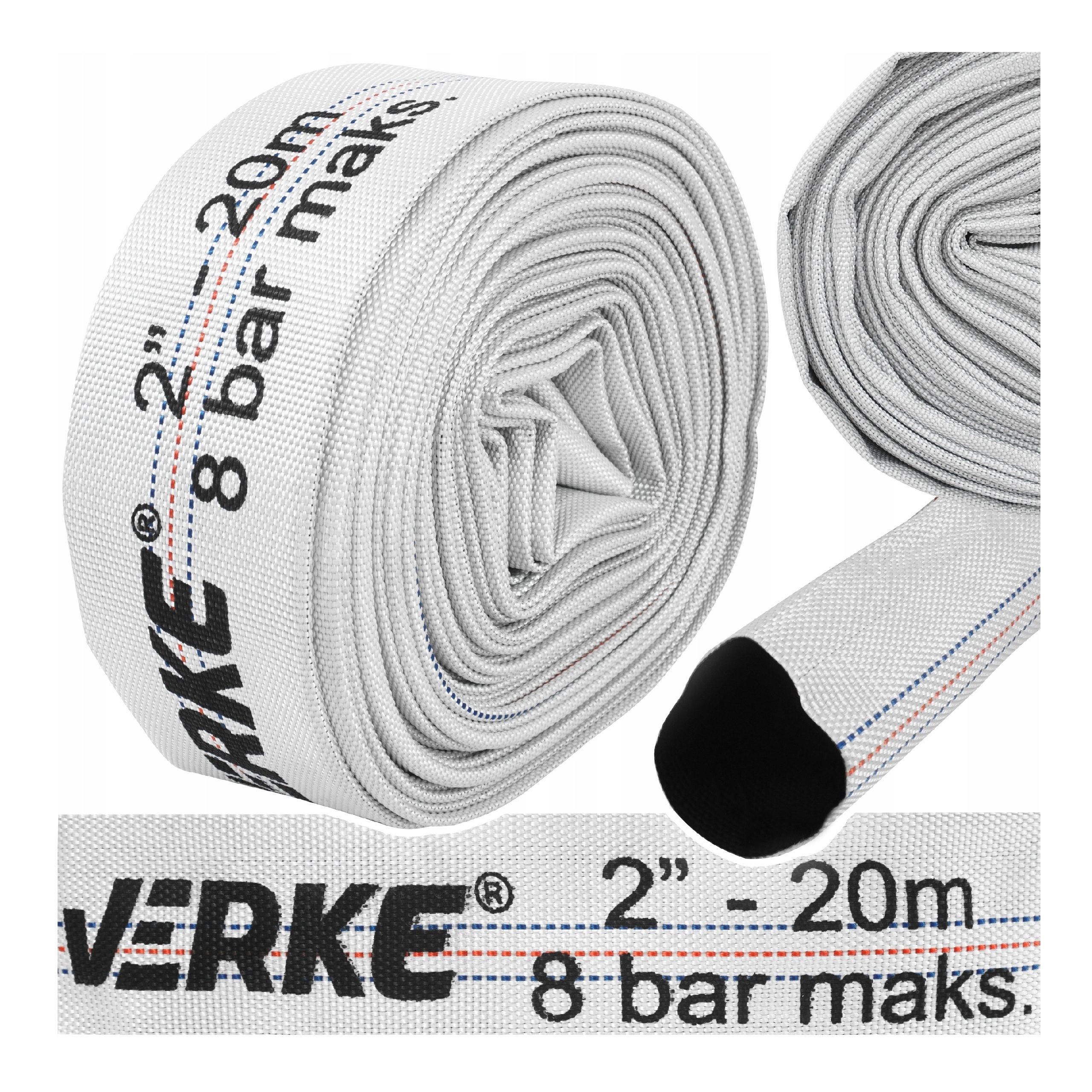 WĄŻ STRAŻACKI PARCIANY DO WODY BRUDNEJ SZAMBA 2" CALE 20M OGRODOWY DO POMPY | V60130 | 5902963493347