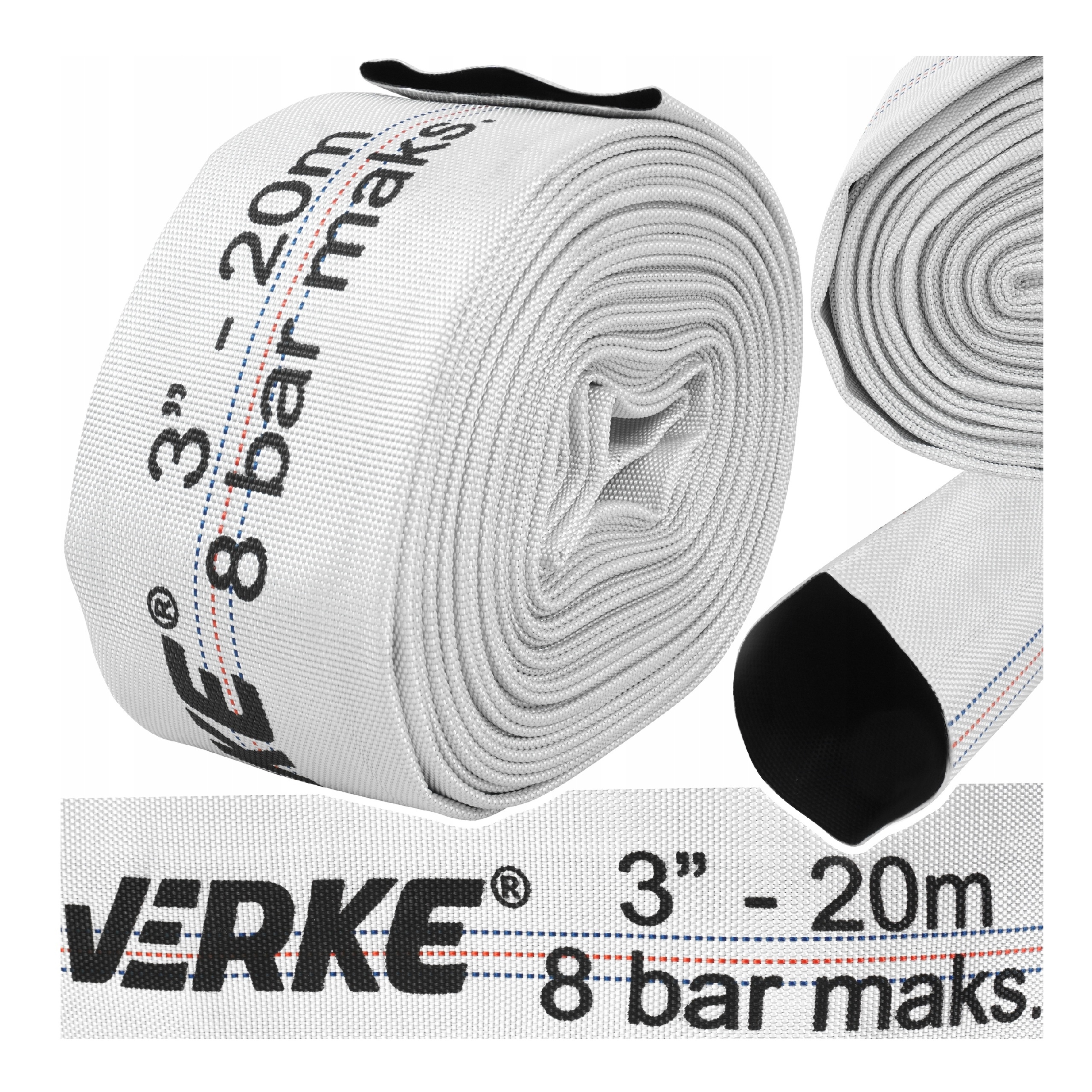 WĄŻ STRAŻACKI PARCIANY DO WODY BRUDNEJ SZAMBA 3" CALE 20M OGRODOWY DO POMPY | V60140 | 5902963493361