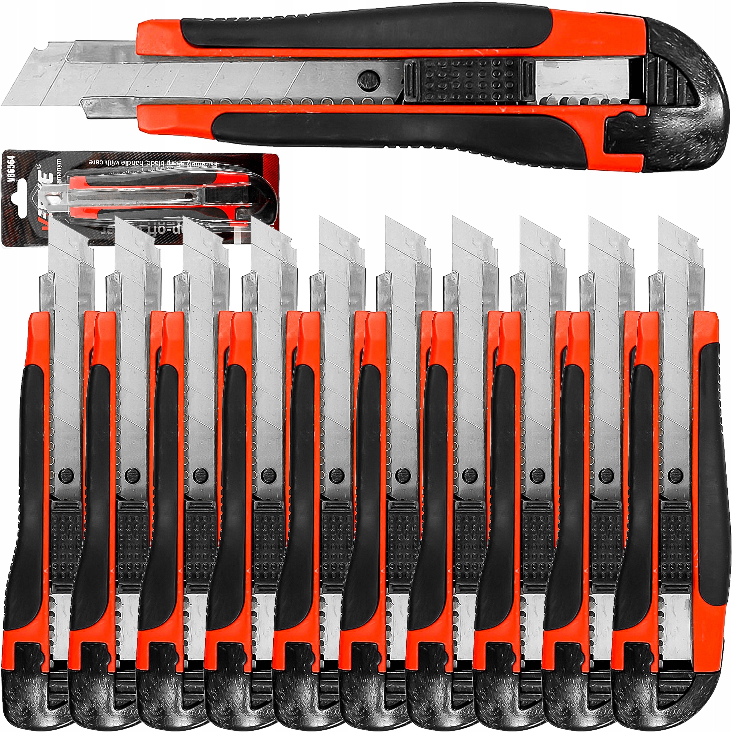 10x NÓŻ NOŻYK TAPET SKŁADANY OSTRZE ŁAMANE 18MM UNIWERSALNY SOLIDNY MOCNY!! | V86564x10