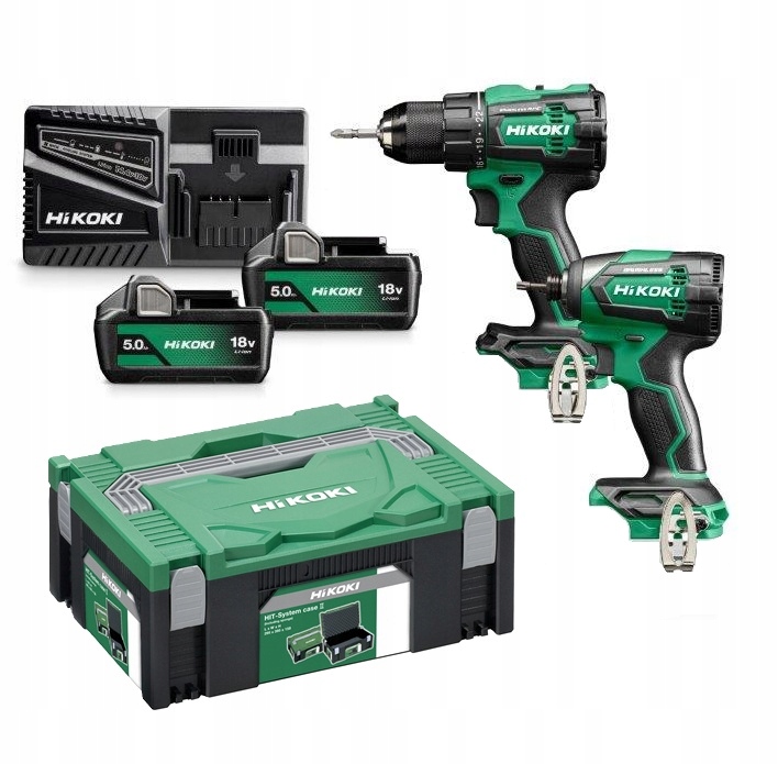 ZESTAW HIKOKI KC18DE WCZ WKRĘTARKA DV18DE + ZAKRĘTARKA WH18DE 2x5,0Ah 18V | KC18DEWCZ | 4966376406142