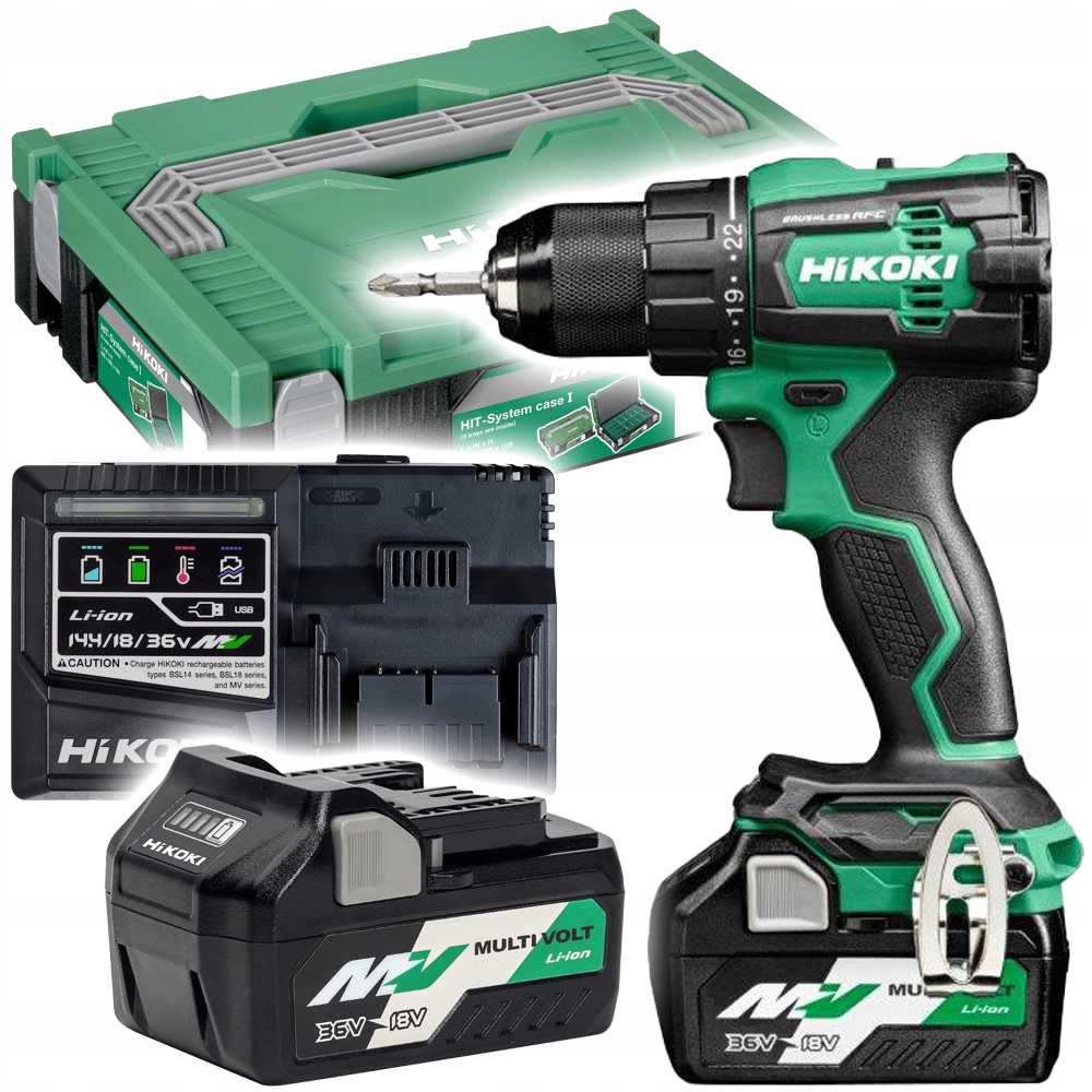 WIERTARKO-WKRĘTARKA HIKOKI DS18DE WRZ 70Nm 2x5,0Ah MULTIVOLT BEZSZCZOTKOWA | DS18DEWRZ | 4966376404674