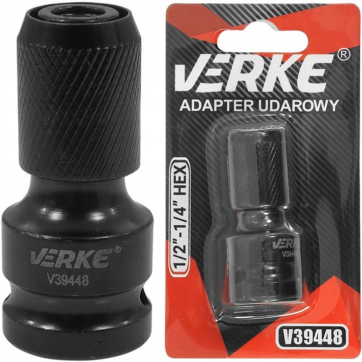 ADAPTER PRZEJŚCIÓWKA KLUCZY UDAROWYCH WIERTEŁ BITÓW GRZECHOTKĘ 1/2 1/4 HEX | V39448 | 5904673572602
