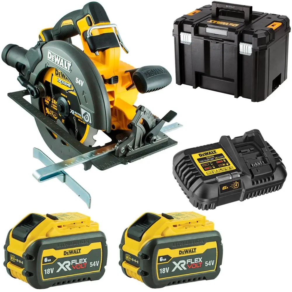 DEWALT PIŁA PILARKA TARCZOWA RĘCZNA 190MM 54V FLEXVOLT 2x6,0Ah DCS578T2 | DCS578T2-QW