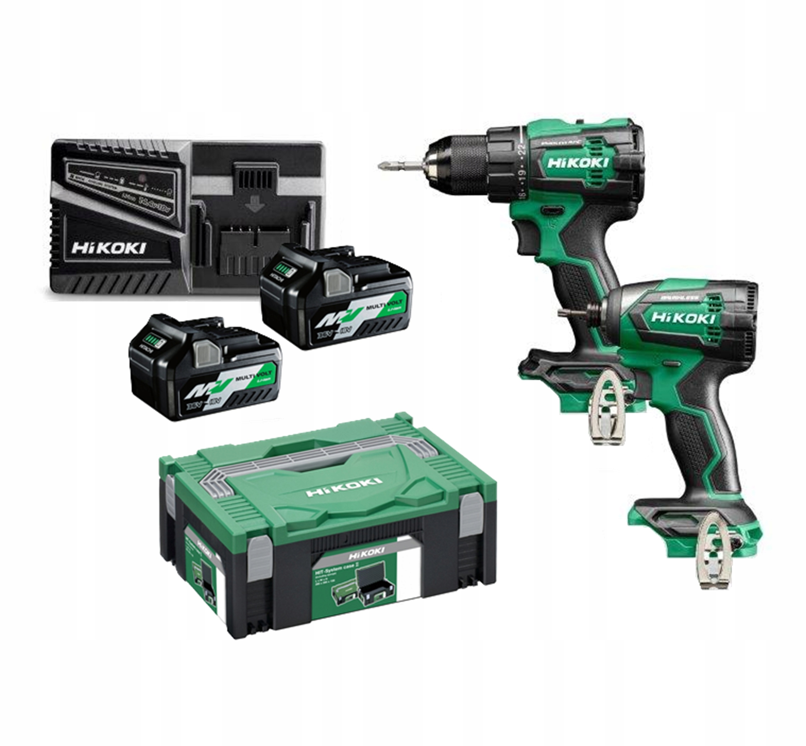 ZESTAW HIKOKI KC18DE WAZ WKRĘTARKA DS18DE ZAKRĘTARKA WH18DE 2x5,0Ah 18V MV | KC18DEWAZ | 4966376406128