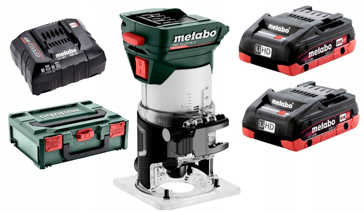 FREZARKA AKUMULATOROWA KRAWĘDZIOWA METABO FMV 18 LTX BL 8 2x4Ah LiHD | 601742800 | 4061792249028