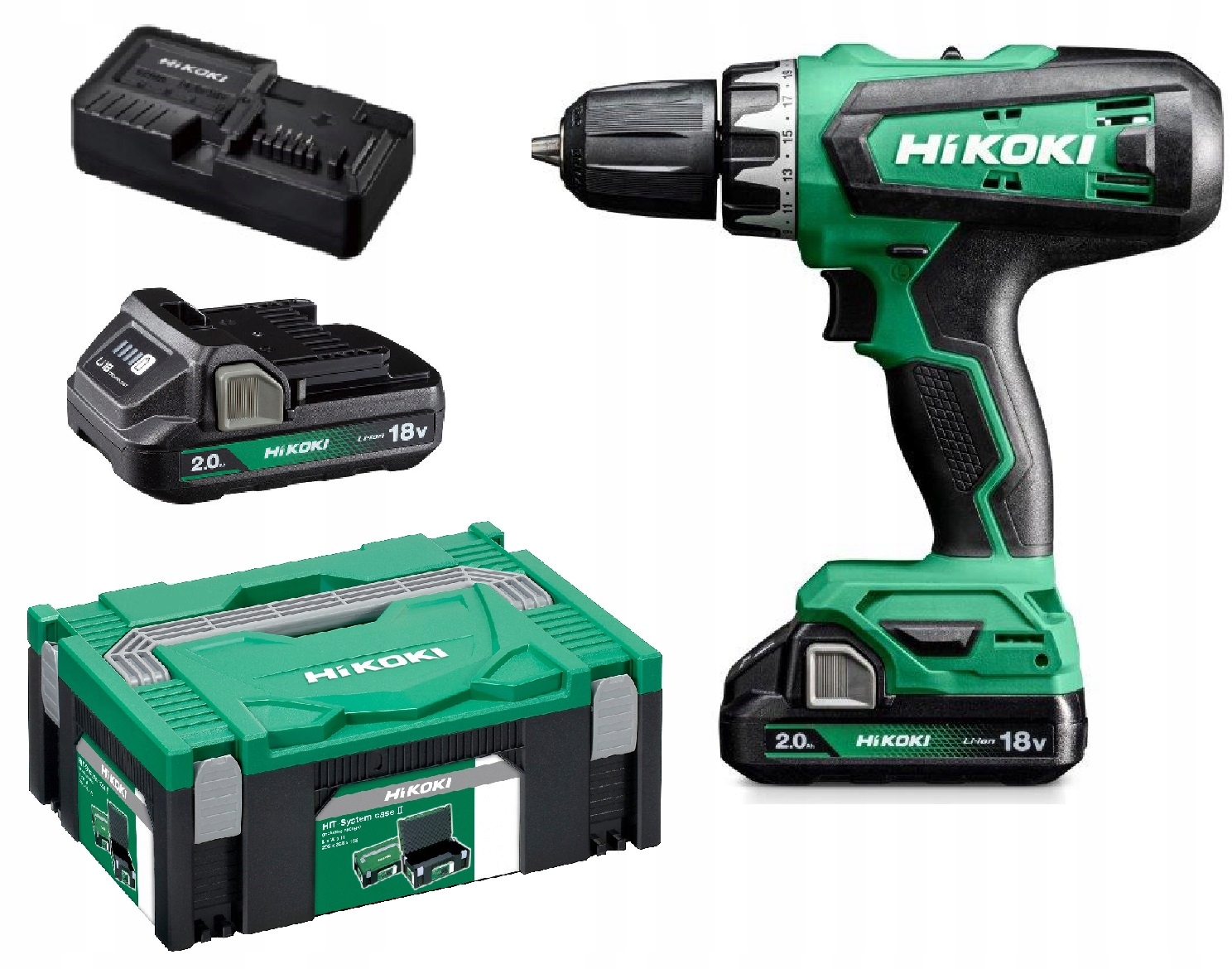 WIERTARKO-WKRĘTARKA AKUMULATOROWA HIKOKI DS18DF WQZ 2x2,0Ah 18V | DS18DFWQZ | 4966376400454