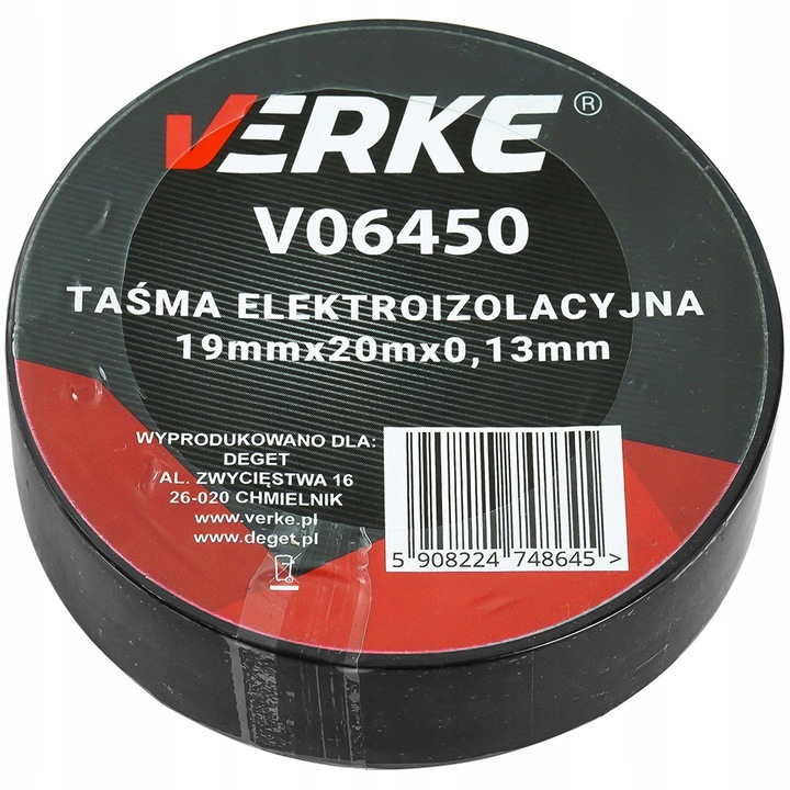 MOCNA TAŚMA IZOLACYJNA WODOODPORNA ELEKTROIZOLACYJNA PCV IZOLACJA CZARNA | V06450 | 5908224748645