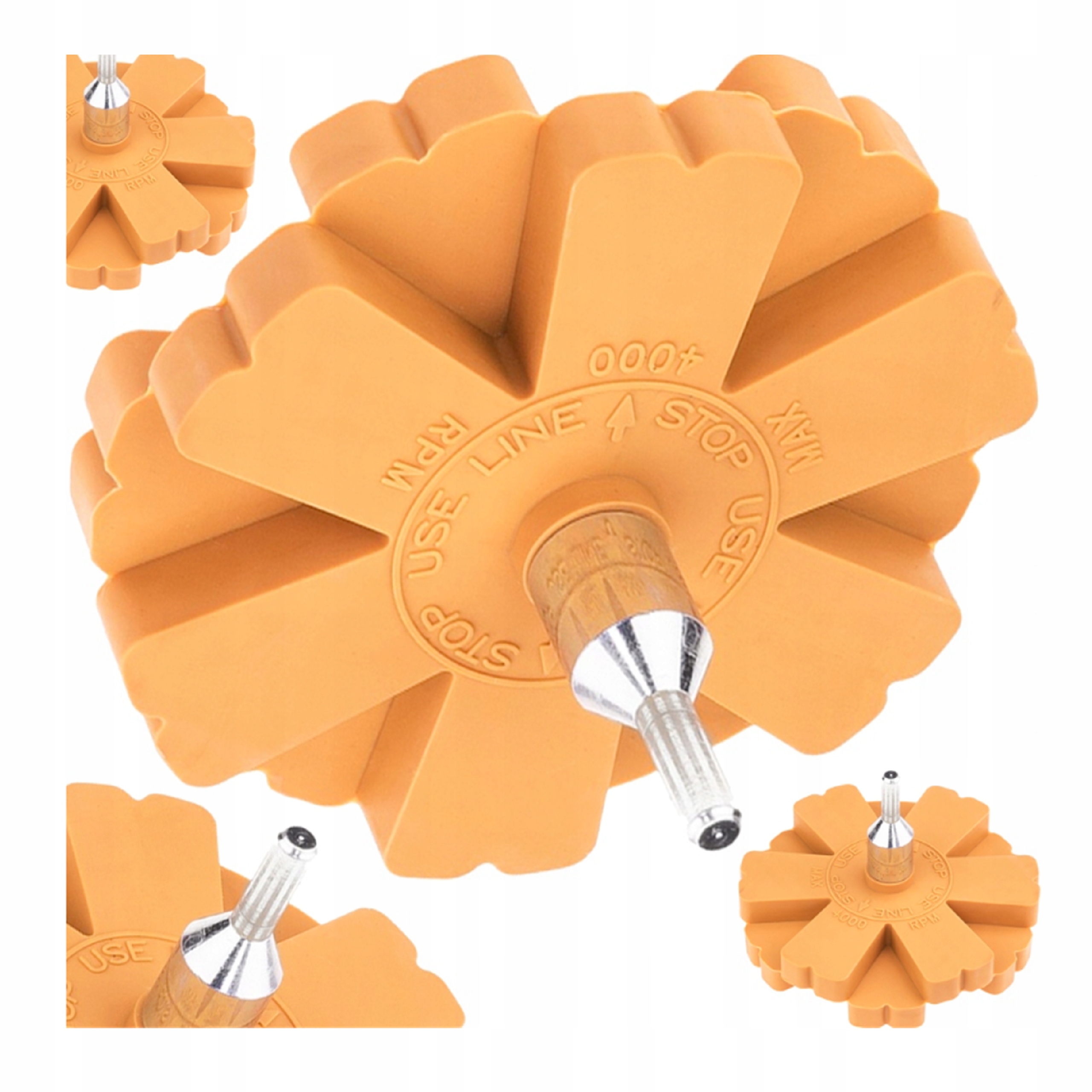 KRĄŻEK GUMOWY DO USUWANIA KLEJU TAŚM NAKLEJEK FELGI FELG WIERTARKĘ ADAPTER | V06621 | 5904673573708