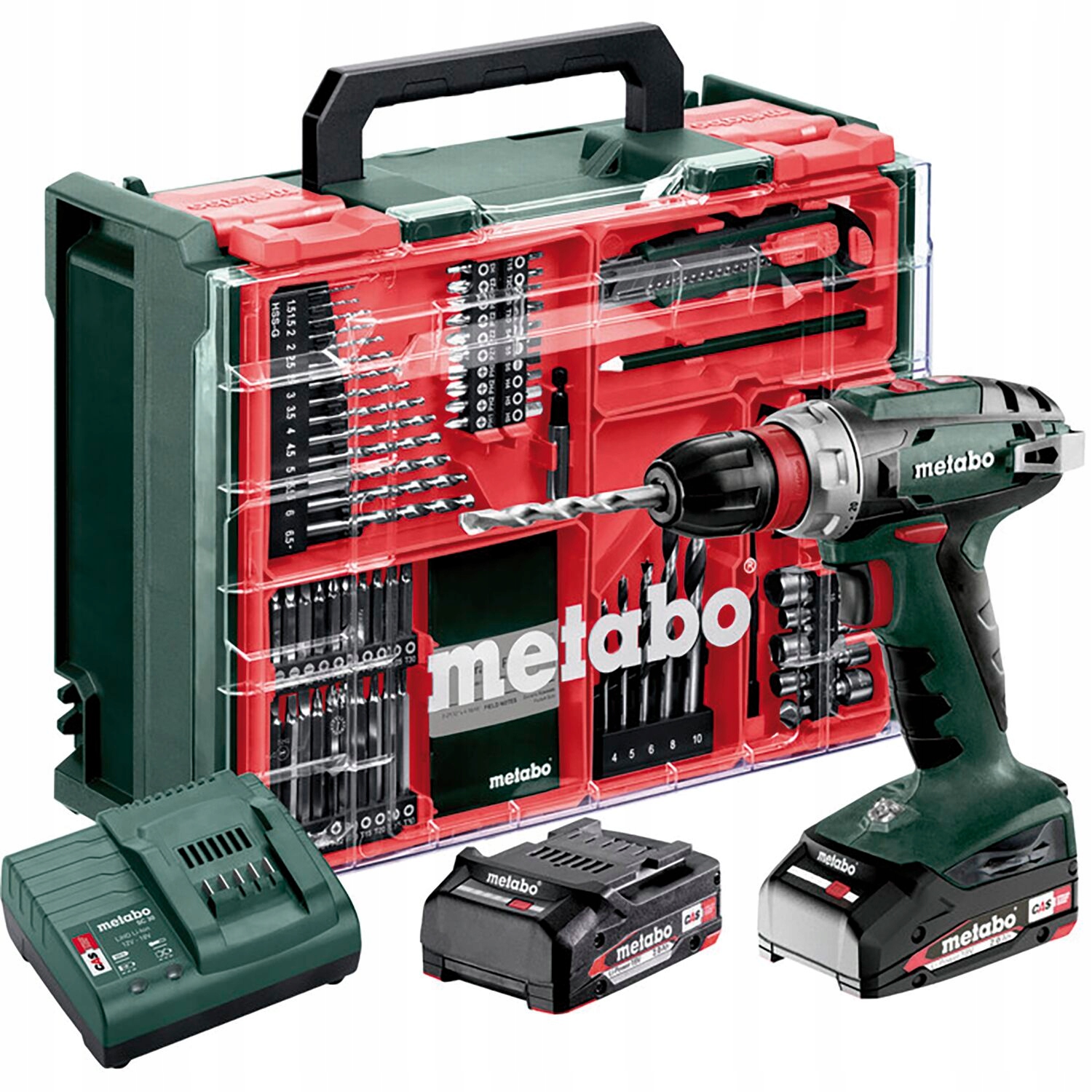 WIERTARKO-WKRĘTARKA METABO BS 18 Quick Set MOBILNY WARSZTAT 74 ELEMENTÓW | 602217710 | 4061792249516