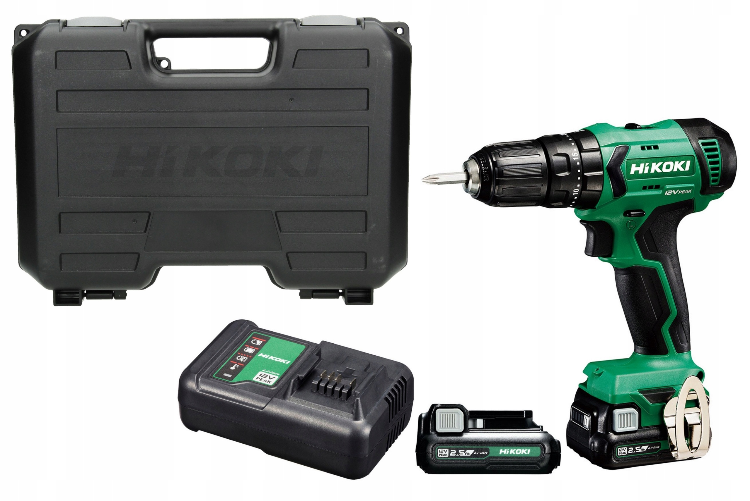 WIERTARKO-WKRĘTARKA UDAROWA HIKOKI DV12DA WFZ 12V 2X2,5Ah 38Nm | DV12DAWFZ | 4966376329724