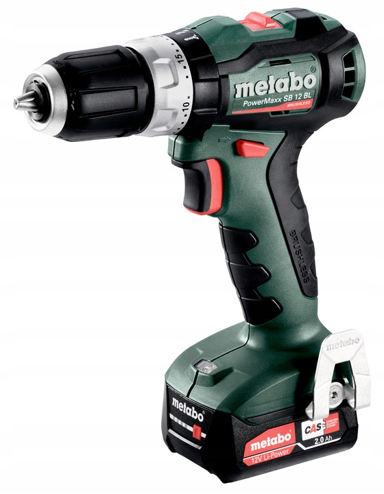 WIERTARKO-WKRĘTARKA UDAROWA METABO PowerMaxx SB 12 BL 2X2,0Ah 45Nm 12V | 601046500 | 4061792235182