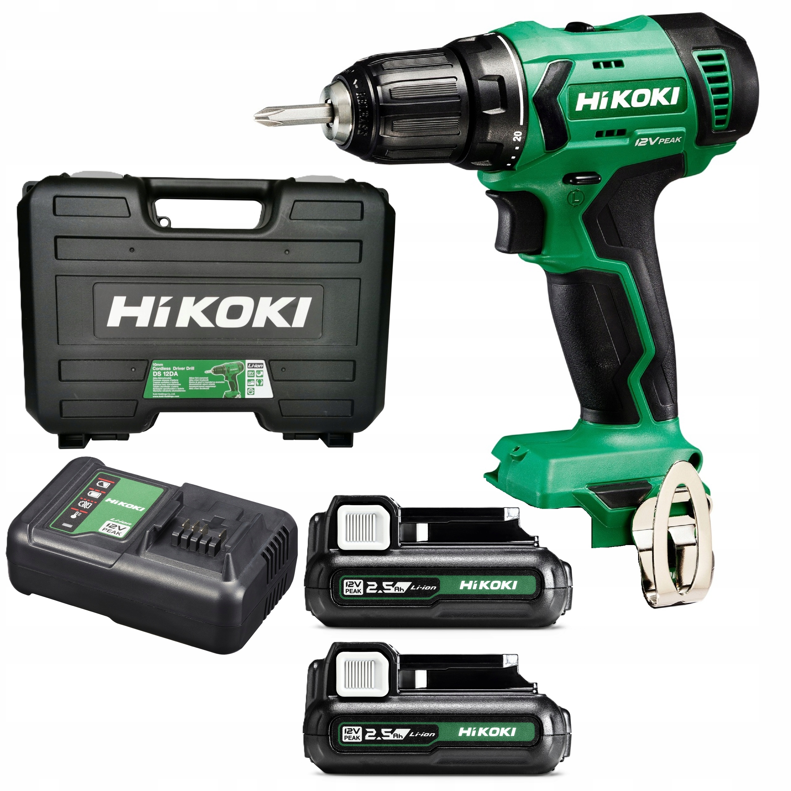 WIERTARKO-WKRĘTARKA AKUMULATOROWA HIKOKI DS12DA WFZ 2x2,5Ah 12V + WALIZKA | DS12DAWFZ | 4966376329540