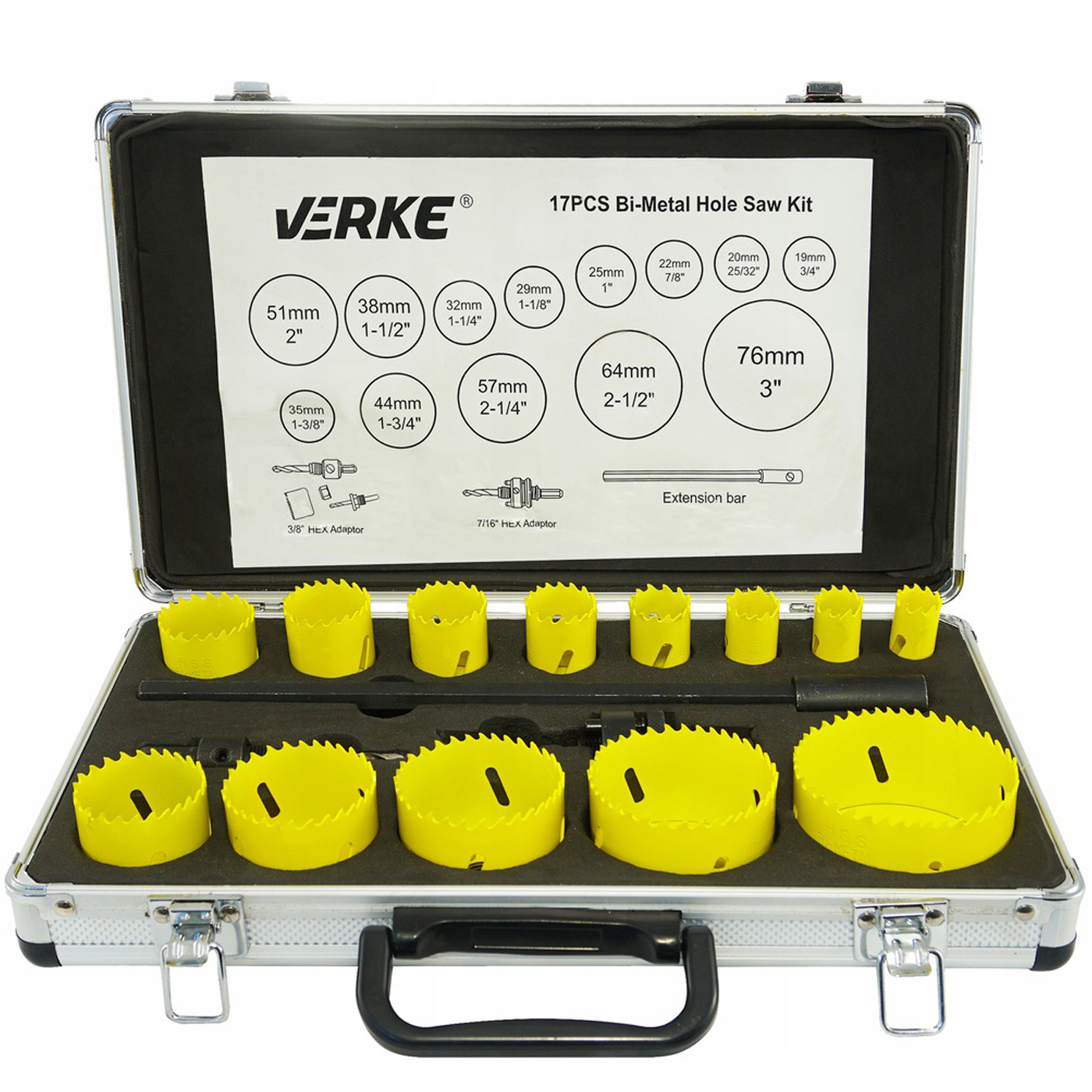 OTWORNICE DO METALU DREWNA WIERTŁA ZESTAW OTWORNIC BIMETALOWYCH BI-METAL 17 | V05090 | 5902963497338