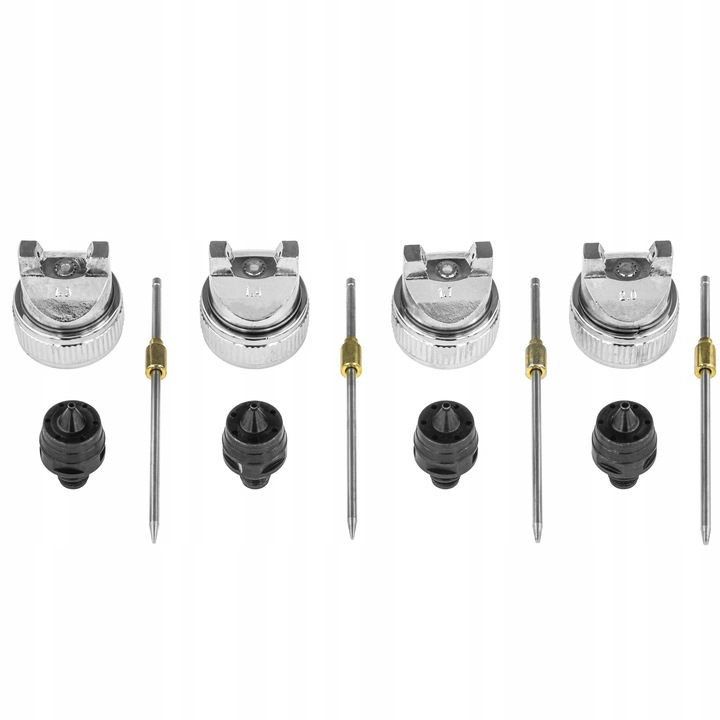 PISTOLET LAKIERNICZY DO MALOWANIA 4x DYSZA HVLP 1.3 1.4 1.7 2.0 MM BLACK | V01103 | 5905475660542