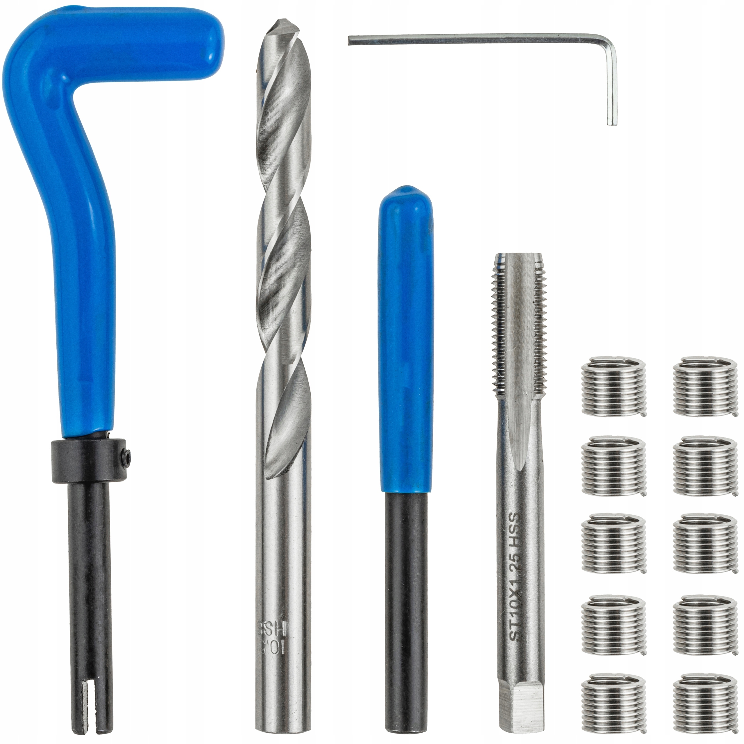 ZESTAW NAPRAWCZY DO GWINTÓW M10x1.25 NAPRAWY ZERWANYCH GWINTU 10 SPRĘZYNEK | V07077 | 5905475664397