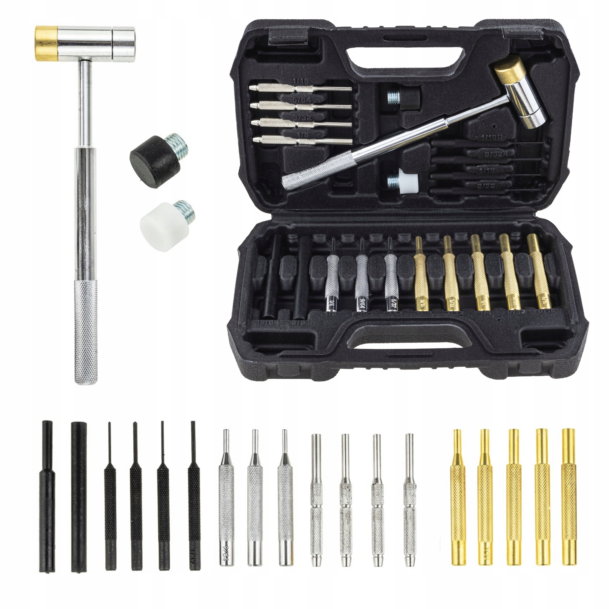 WYBIJAKI PRECYZYJNE ZESTAW WYBIJAKÓW Z MŁOTKIEM PUNKTAKI BIJAK 21EL MOSIĄDZ | V08004 | 5905475661778