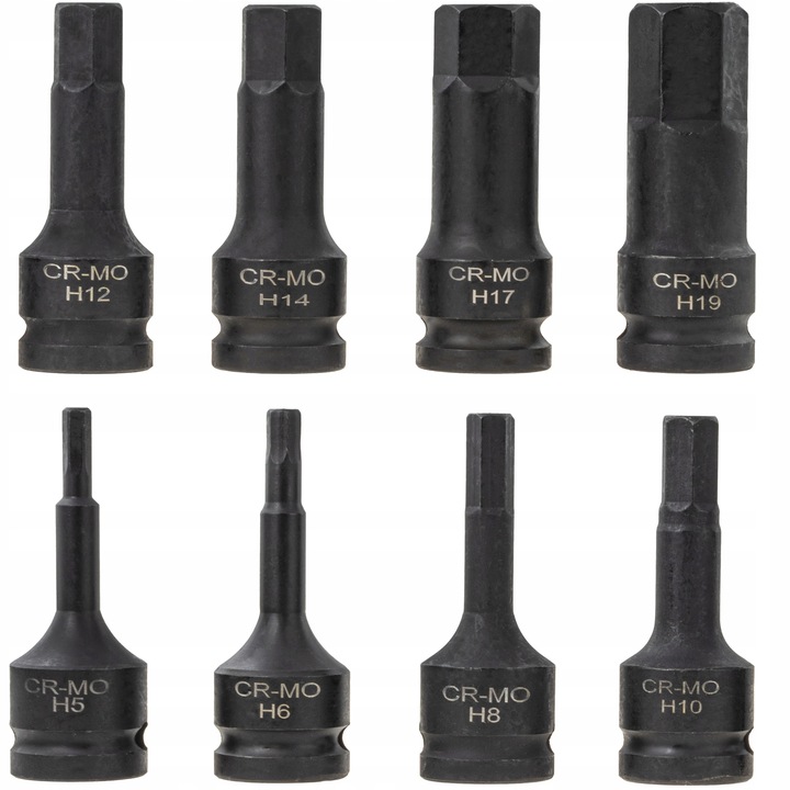 NASADKI KLUCZE UDAROWE TRZPIENIOWE IMBUS HEX H5-H19 1/2 5-19 MM 8el | V08062 | 5907737324803