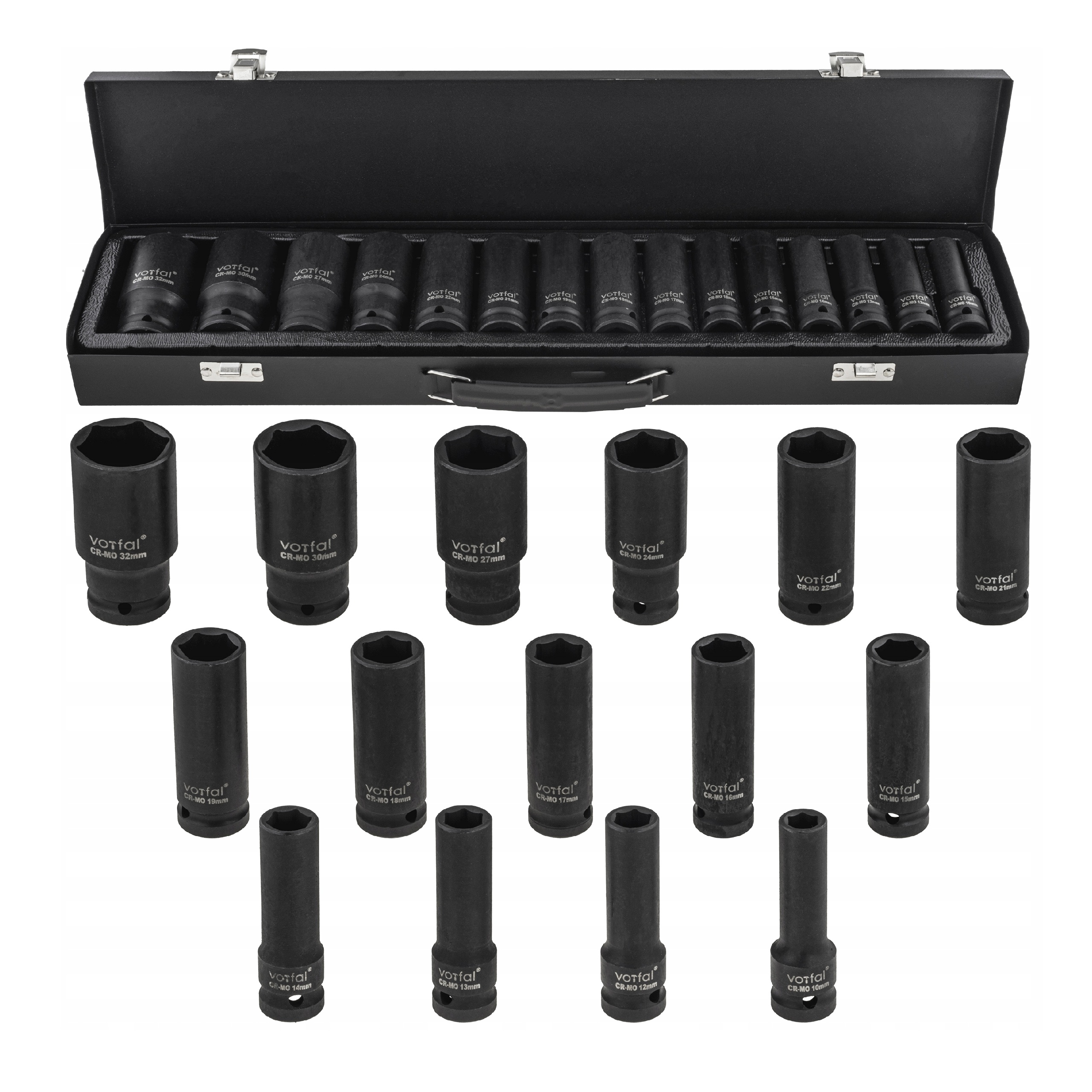NASADKI UDAROWE ZESTAW NASADEK UDAROWYCH 10-32mm 1/2" 15el CR-MO WALIZKA | V088134 | 5905475663475