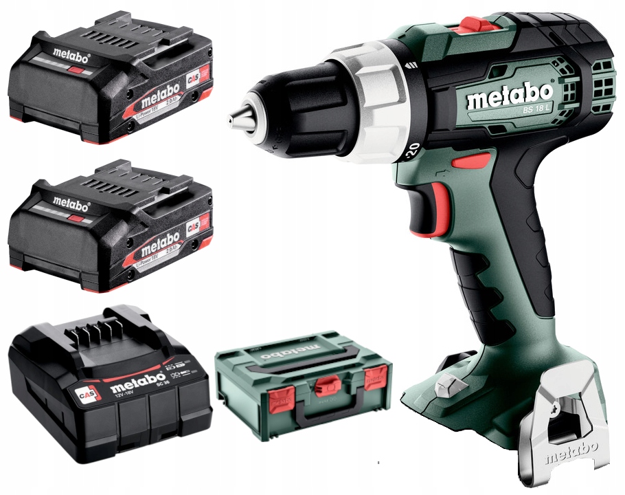 WIERTARKO-WKRĘTARKA METABO BS 18 L + 2 AKUMULATORY 2.0AH 18V METABOX | 614051500 | 4061792244993