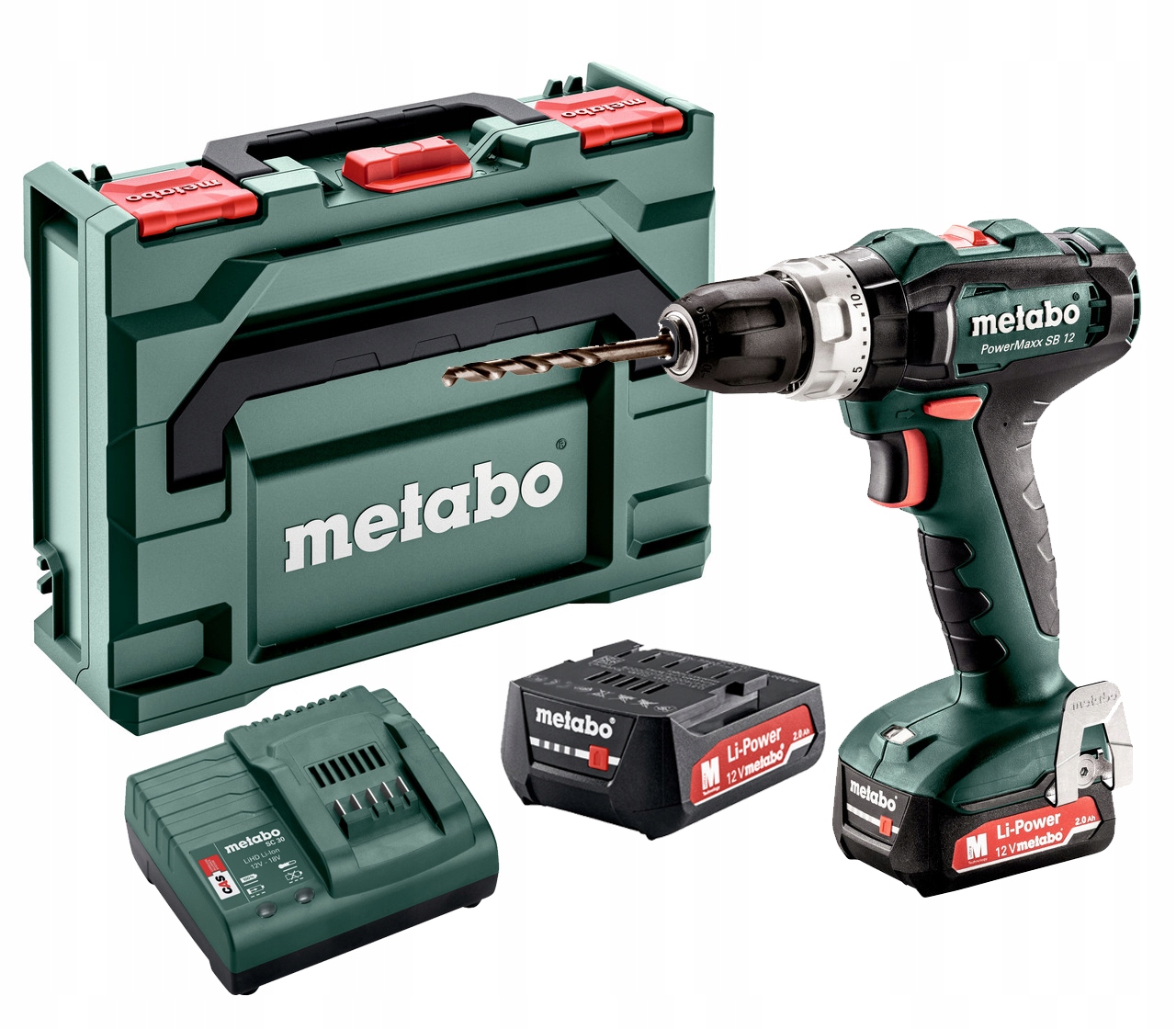 WIERTARKO-WKRĘTARKA UDAROWA METABO POWERMAXX SB 12 2XAKUMULATOR 12V 2,0Ah | 601076500 | 4007430337856