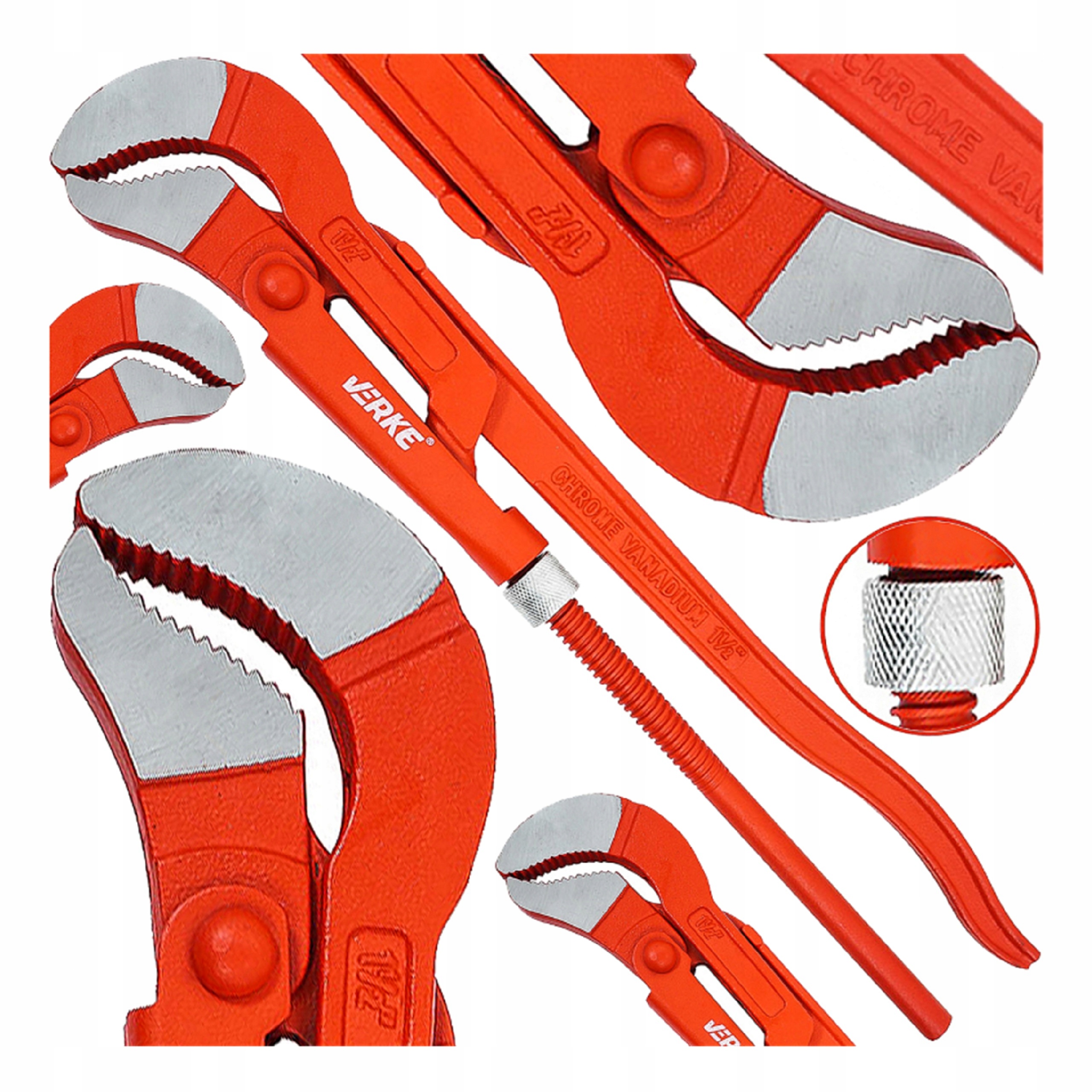 KLUCZ HYDRAULICZNY DO RUR SZWEDZKI NASTAWNY CĘGI ŻABA ŻABKA TYP S 1,5'' CAL | V86511 | 5908224743466