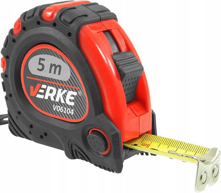 METRÓWKA RĘCZNA MIARKA METR ZWIJANY TAŚMA MIERNICZA MIARA ŻÓŁTA 5M METRÓW | V06104 | 5904673571353