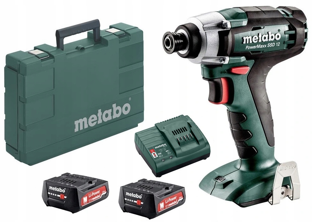 ZAKRĘTARKA UDAROWA METABO POWERMAXX SSD 12 115Nm 2x2,0Ah WALIZKA | 601114500 | 4061792003712
