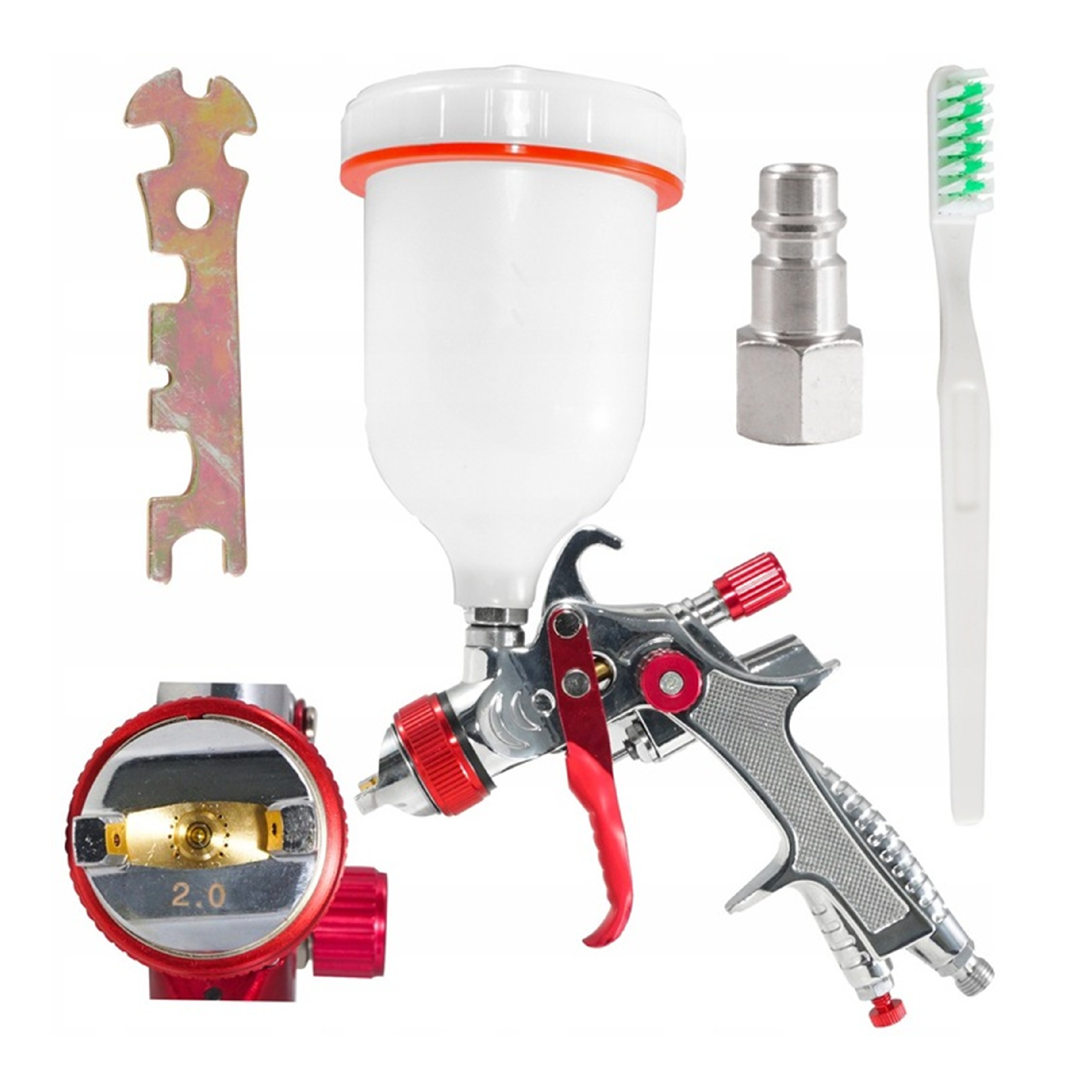 PISTOLET LAKIERNICZY DO MALOWANIA MALARSKI HVLP DYSZA 2,0mm ZBIORNIK 600 ML | V81298 | 5902963493743