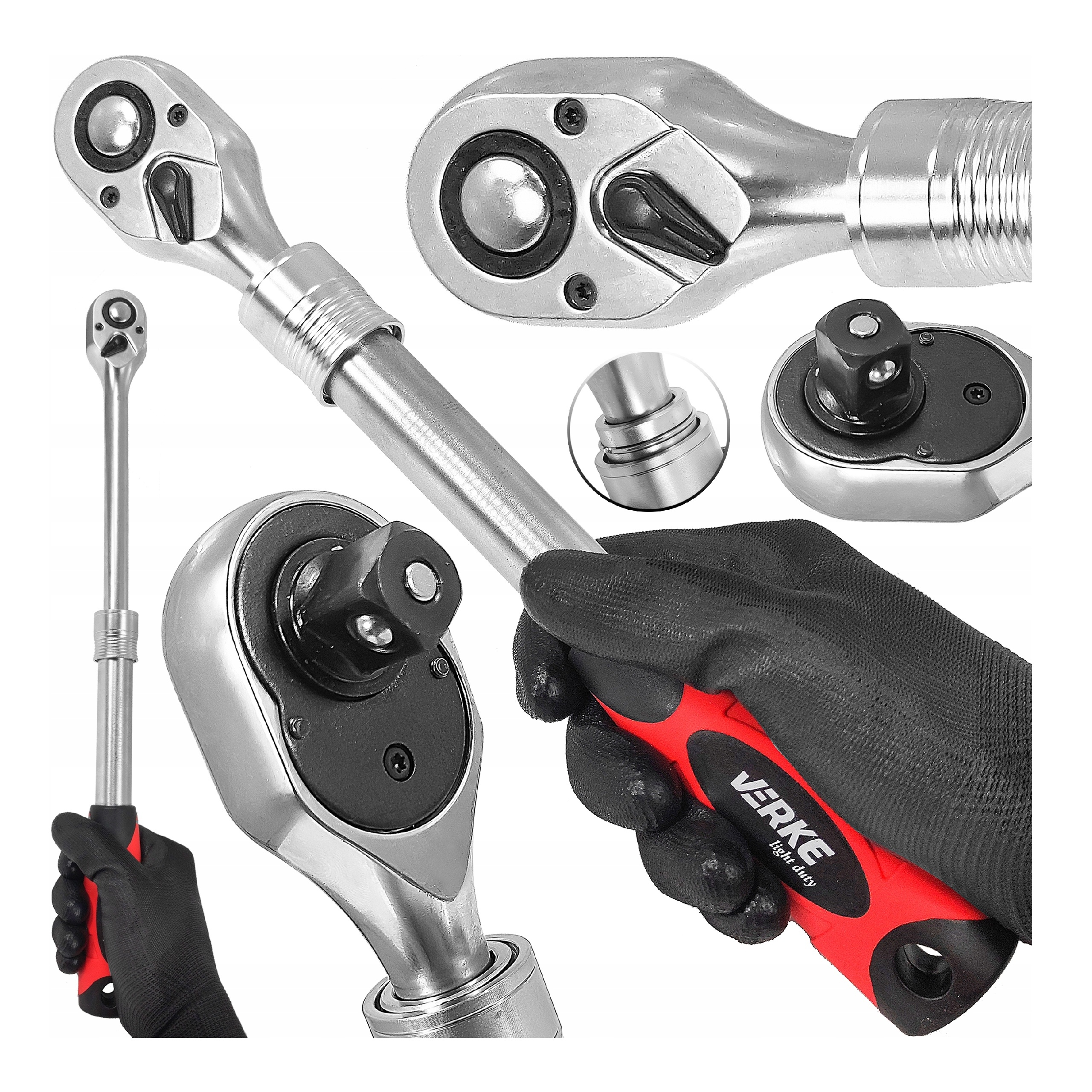 GRZECHOTKA TELESKOPOWA ROZSUWANA DŁUGA 1/2 CALA TRESZCZOTKA POKRĘTŁO KLUCZ | V39160 | 5902963495266