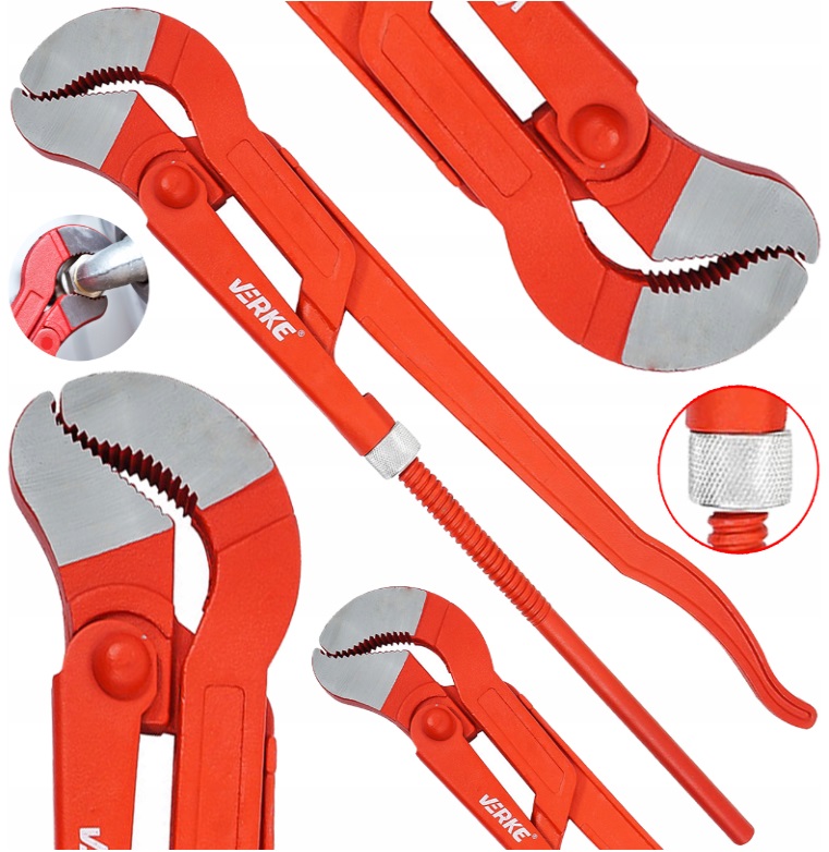 KLUCZ HYDRAULICZNY DO RUR SZWEDZKI NASTAWNY CĘGI ŻABA ŻABKA TYP S 2'' CALE | V86512 | 5908224743473