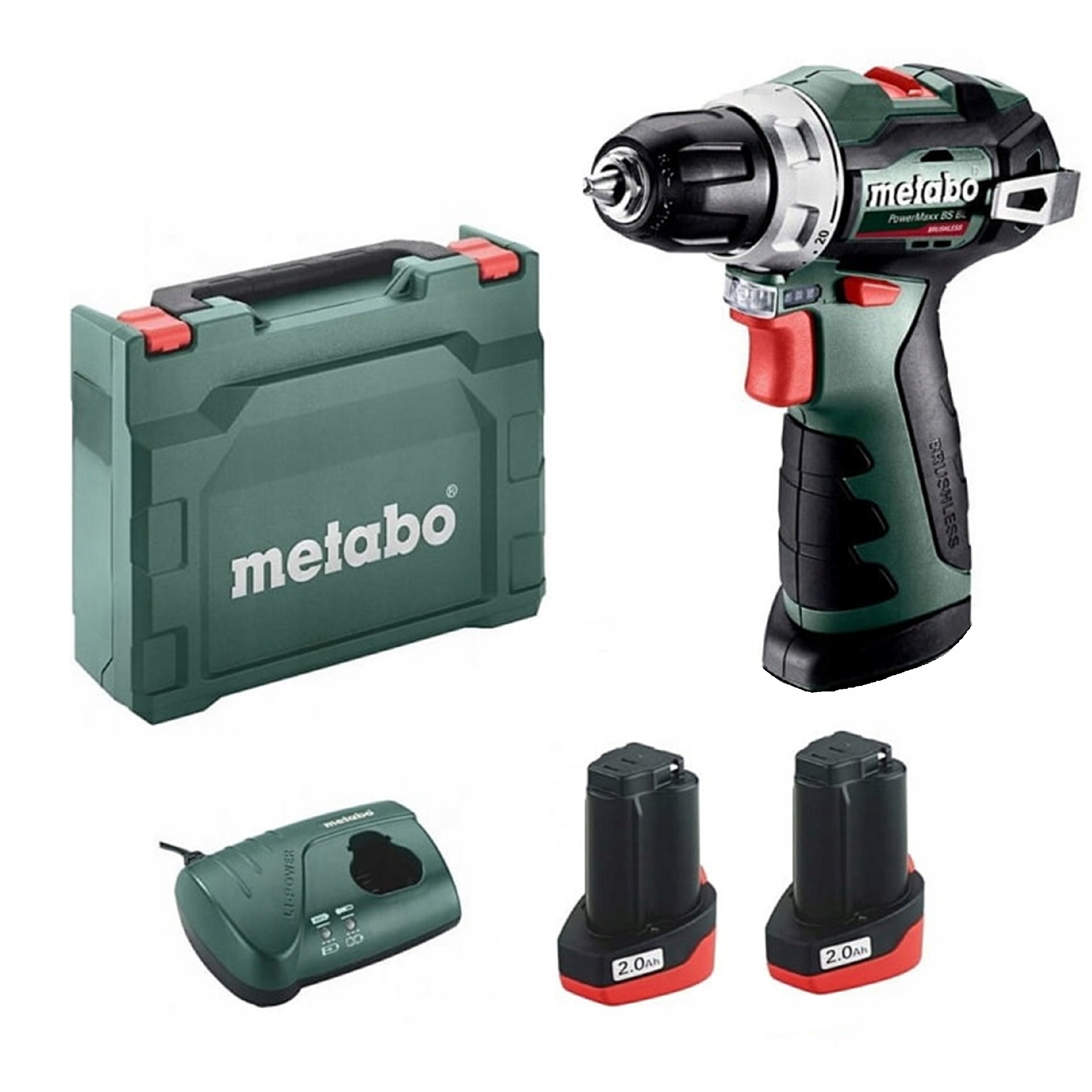 WIERTARKO-WKRĘTARKA AKUMULATOROWA METABO PowerMaxx BS BL 2x2,0Ah 12V | 601721500 | 4061792217836