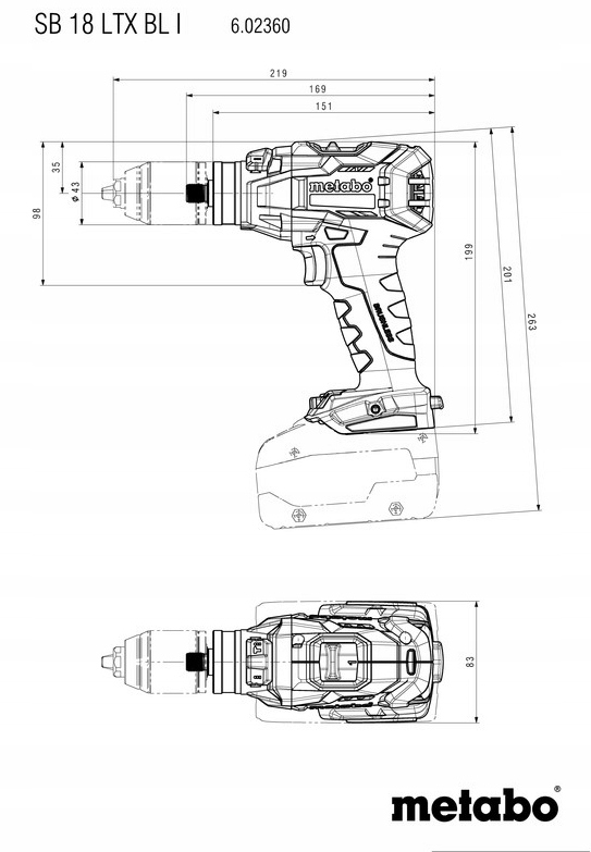 WIERTARKO-WKRĘTARKA UDAROWA METABO SB 18 LTX BL I 130Nm BODY 18V | 602360850 | 4061792188174