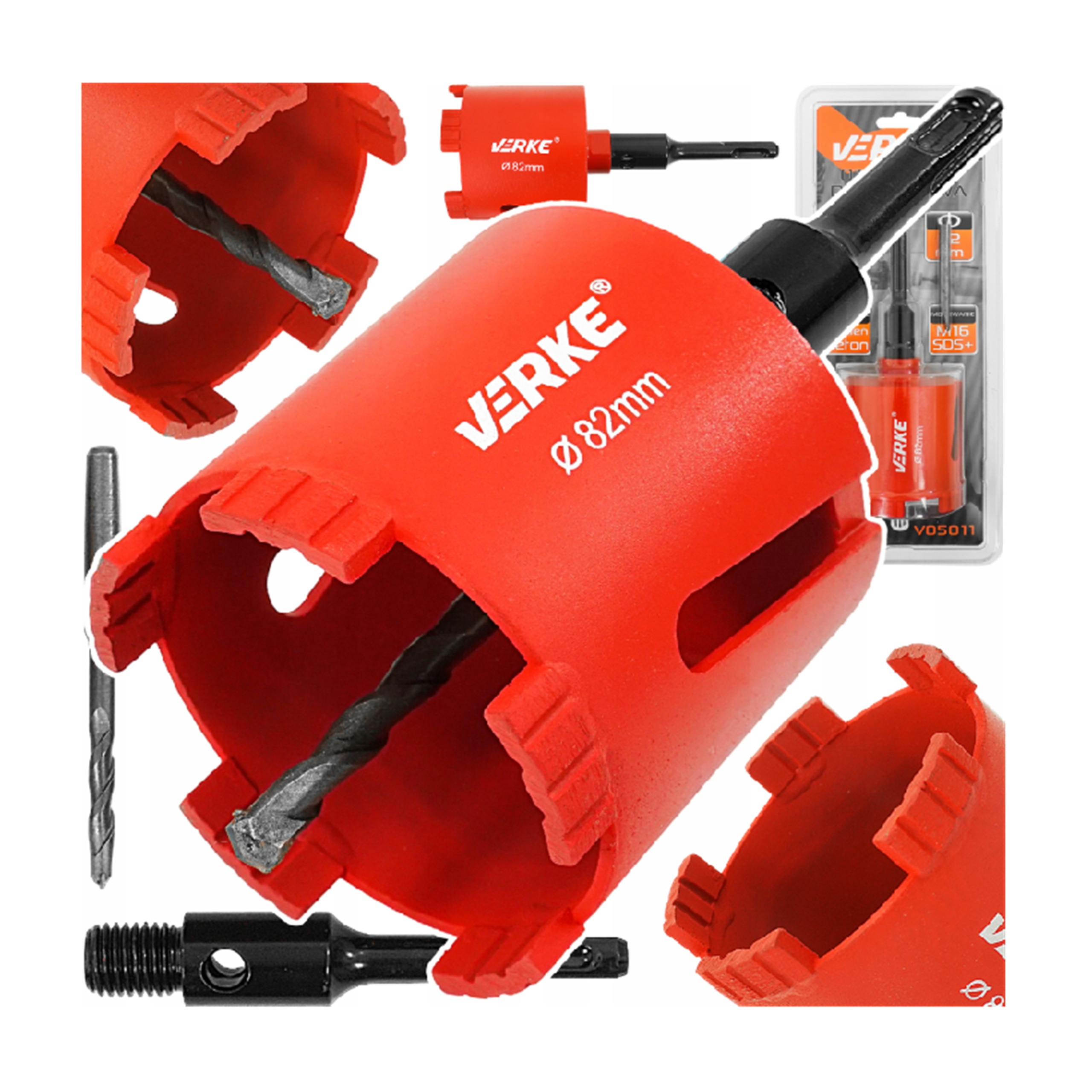 OTWORNICA SEGMENTOWA DIAMENTOWA 82mm KORONKA WIERTŁO DO BETONU PUSZEK SDS+ | V05011 | 5904673579489