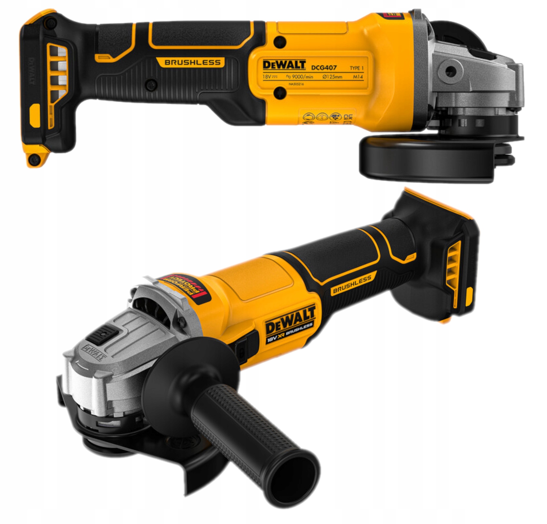 SZLIFIERKA KĄTOWA AKUMULATOROWA DEWALT DCG407N 18V BL 125MM KARTON | DCG407N-XJ | 5035048835005