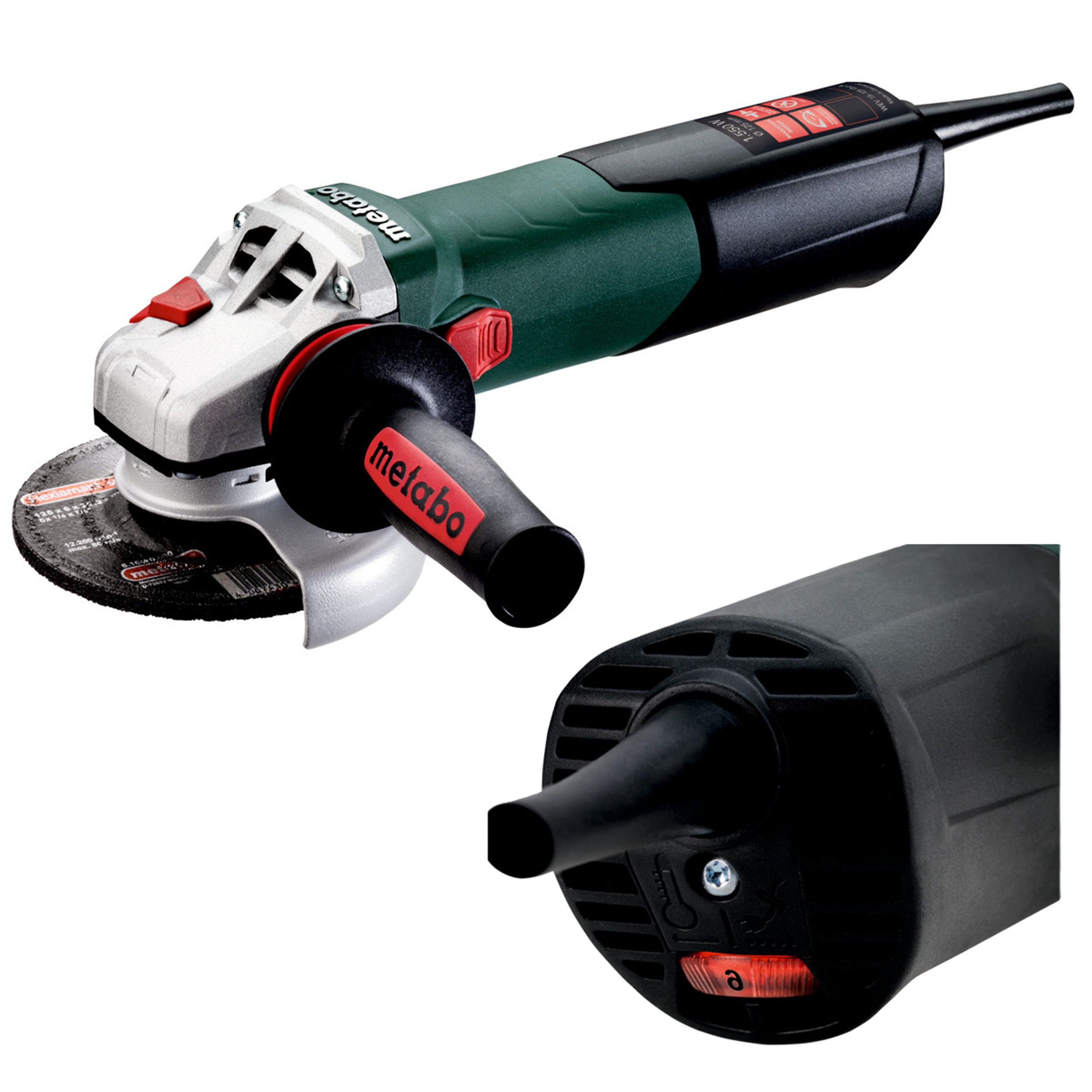SZLIFIERKA KĄTOWA METABO WEV 15-125 QUICK 125mm 1550W REGULACJA OBROTÓW | 600468000 | 4007430243751
