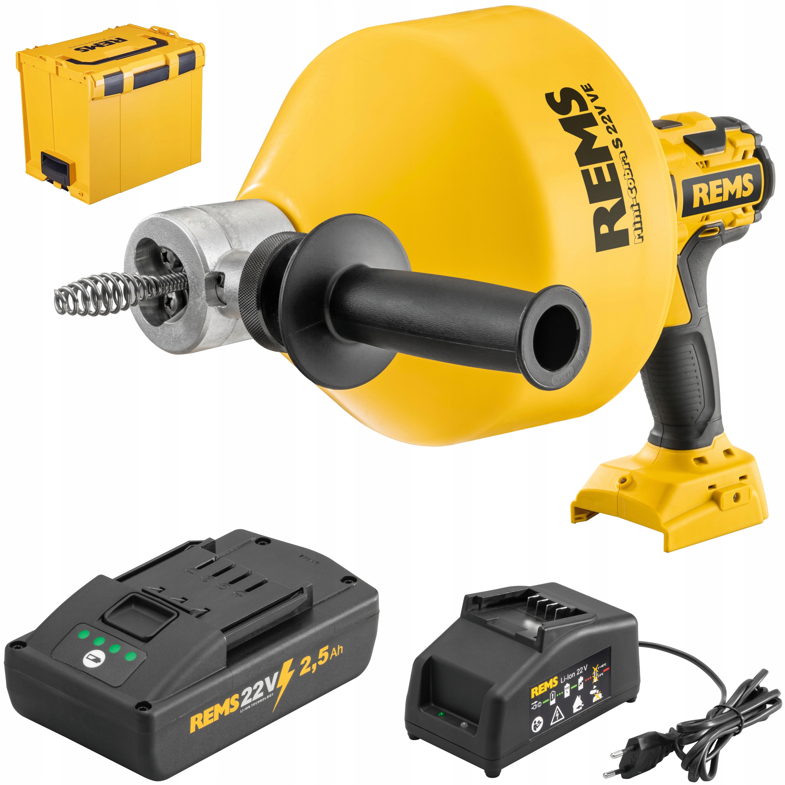 SPIRALA KANALIZACYJNA ŻMIJKA AKUMULATOROWA REMS Mini-Cobra S 22V VE Set | 170027R220 | 4039976337632