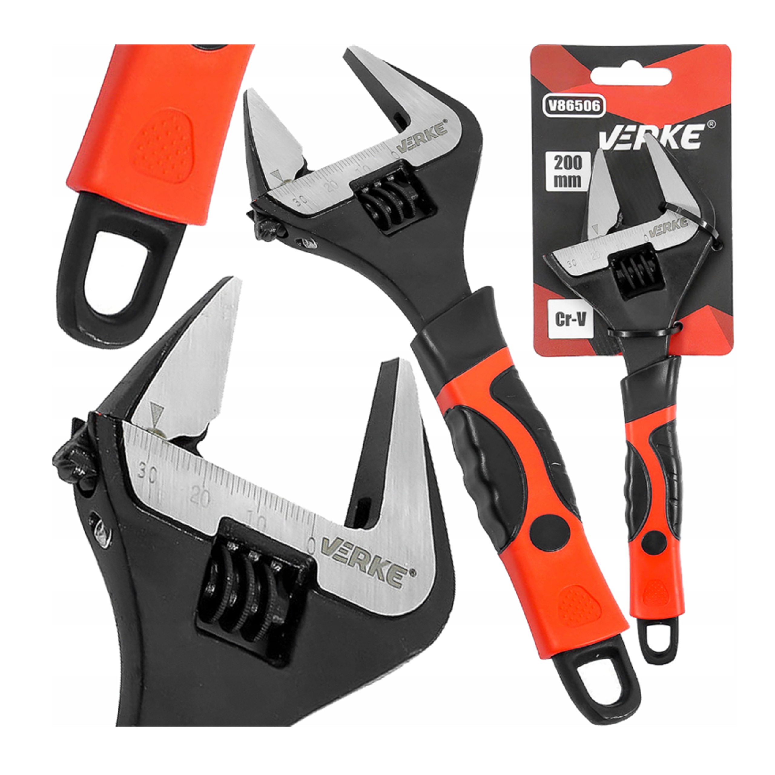 KLUCZ NASTAWNY SZWED SZWEDZKI 200mm DO RUR HYDRAULICZNY FRANCUSKI FRANCUZ | V86506 | 5908224743428