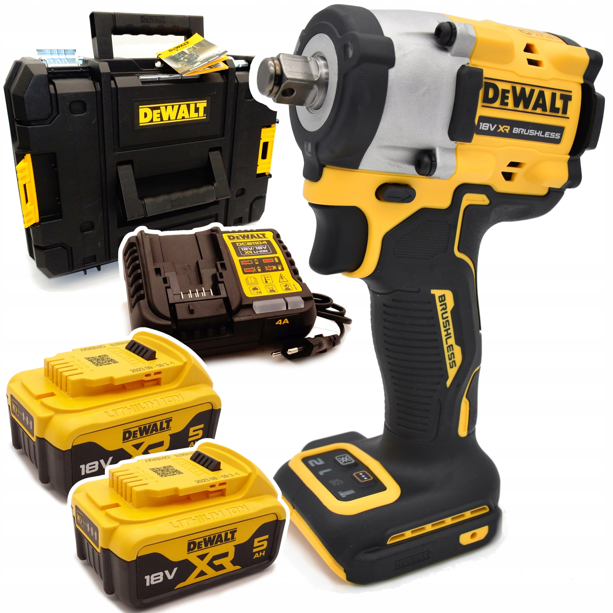 KLUCZ UDAROWY DEWALT DCF922P2T 1/2" 18V 406Nm 2x AKUMULATOR 5,0Ah TSTAK | DCF922P2T-QW | 5035048743836