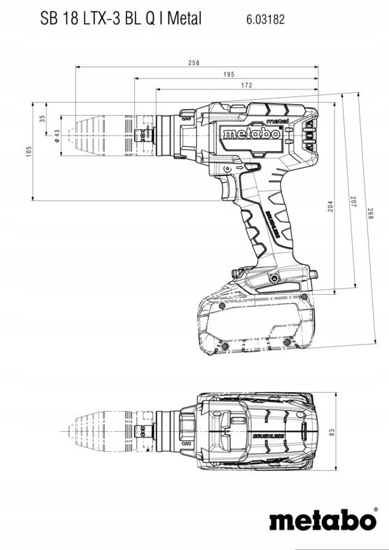 WIERTARKO-WKRĘTARKA UDAROWA METABO SB 18 LTX-3 BL Q I Metal BODY KARTON | 603182850 | 4061792212114